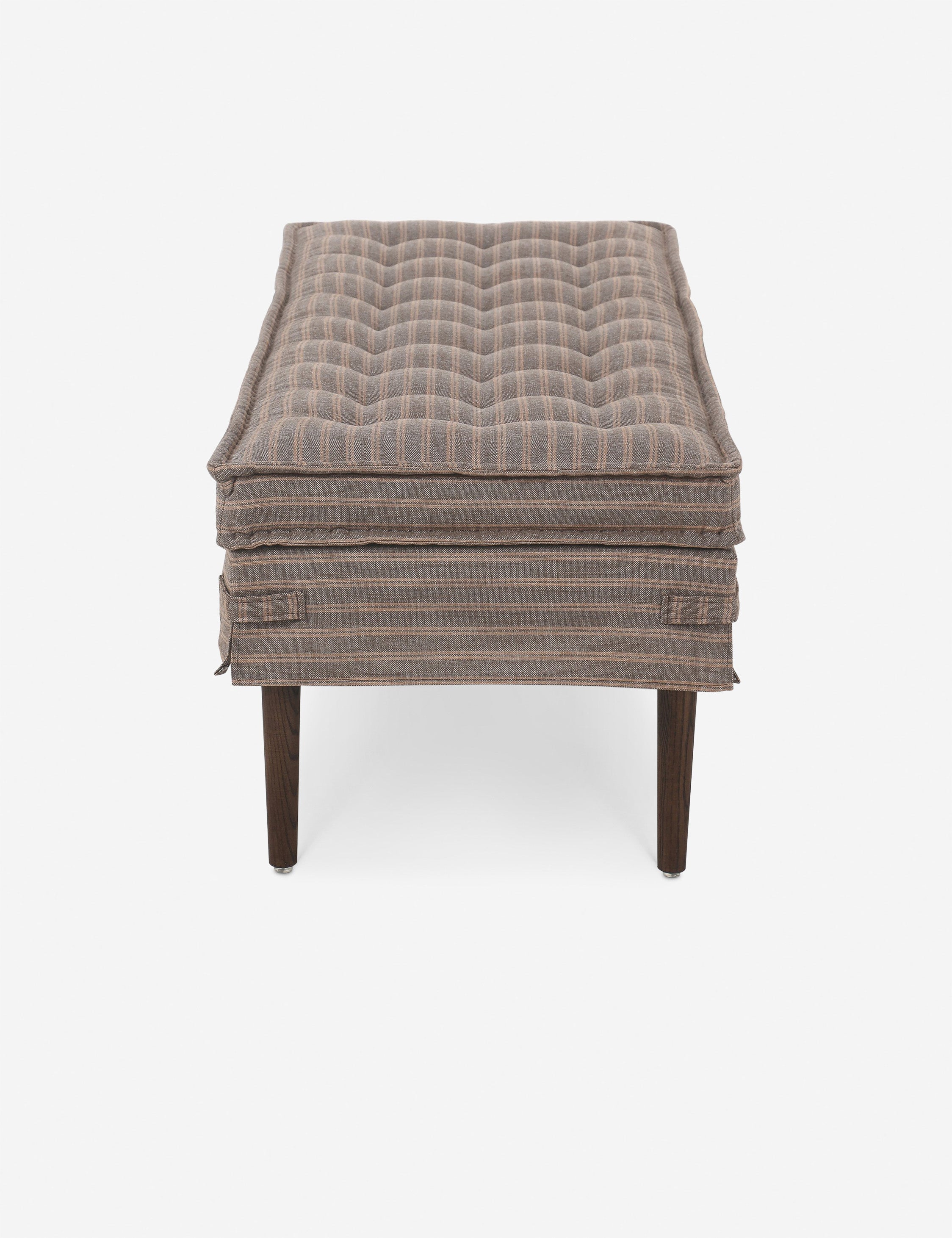 Cole Bench by Amber Lewis x Four Hands - Modern Wooden Entryway Bench with Upholstered Seat - Perfect for Hallway, Living Room & Bedroom Decor
