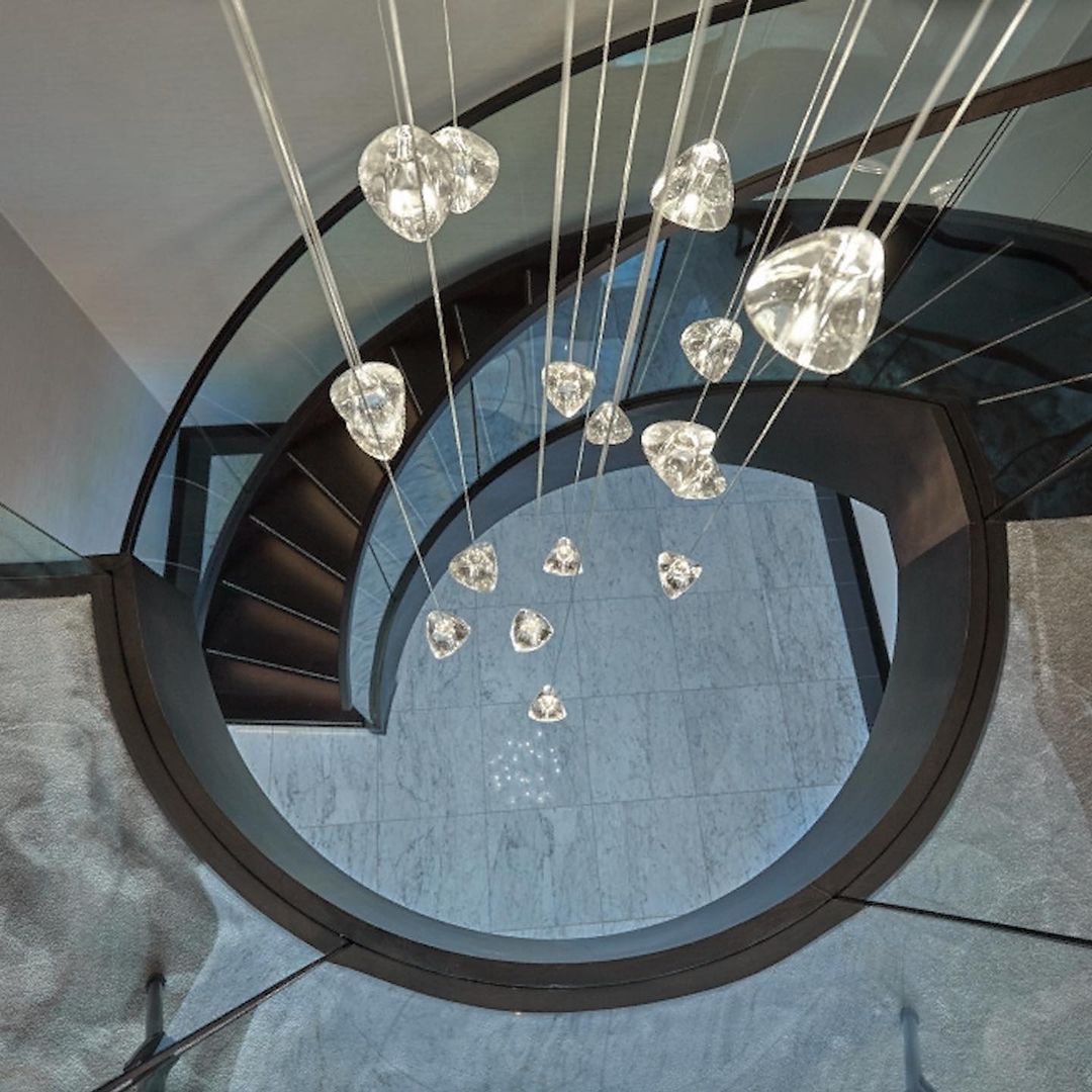 Elegant Crystal Pendant Light - Modern Chandelier for Dining Room, Bedroom & Living Room Decor - Dimmable LED Hanging Lamp for Home & Office Lighting