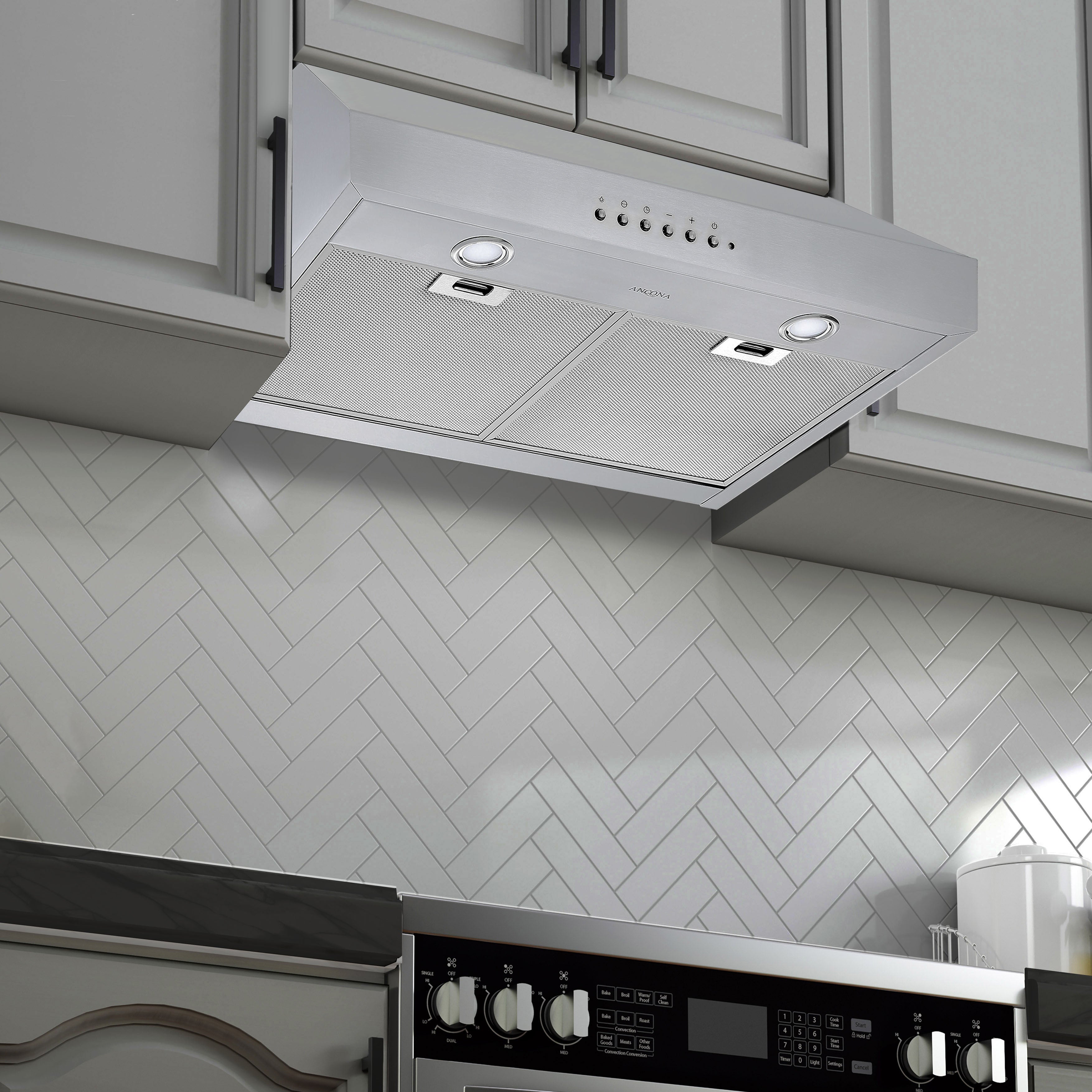 30 Inch UCDI430 Stainless Steel Ducted Under Cabinet Range Hood with Night Light - Powerful Kitchen Ventilation for Smoke & Odor Removal - Perfect for Modern Home Cooking & Baking