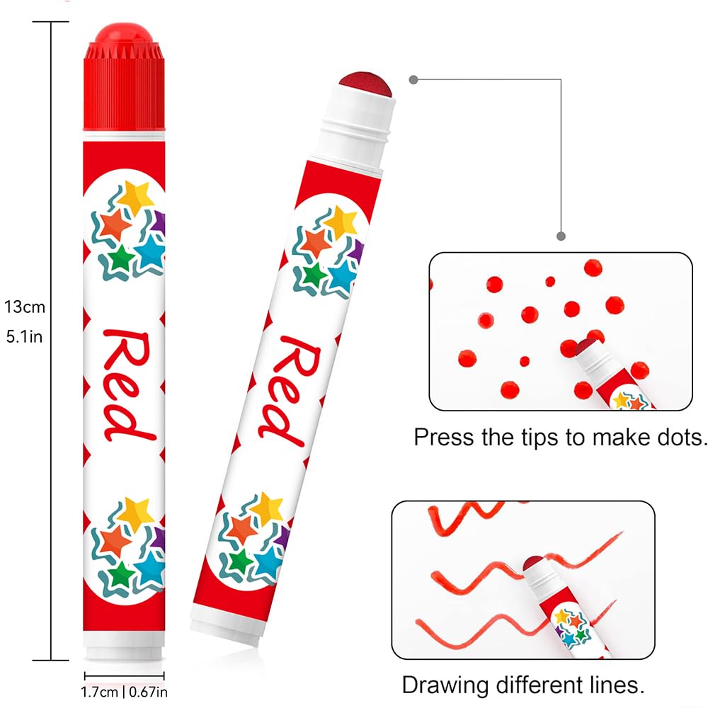 **Non-Toxic Washable Dot Markers for Kids - Bright Mini Bingo Daubers & Dabbers for Art, Learning & Hand-Eye Coordination - Perfect for Toddlers, Classrooms & Party Games**