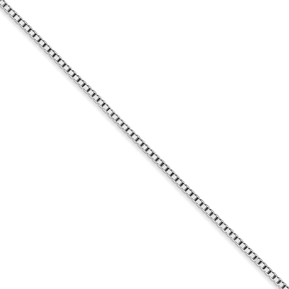 1.3mm 10k White Gold Solid Box Chain Necklace for Women - Perfect for Everyday Wear, Gift Giving & Special Occasions