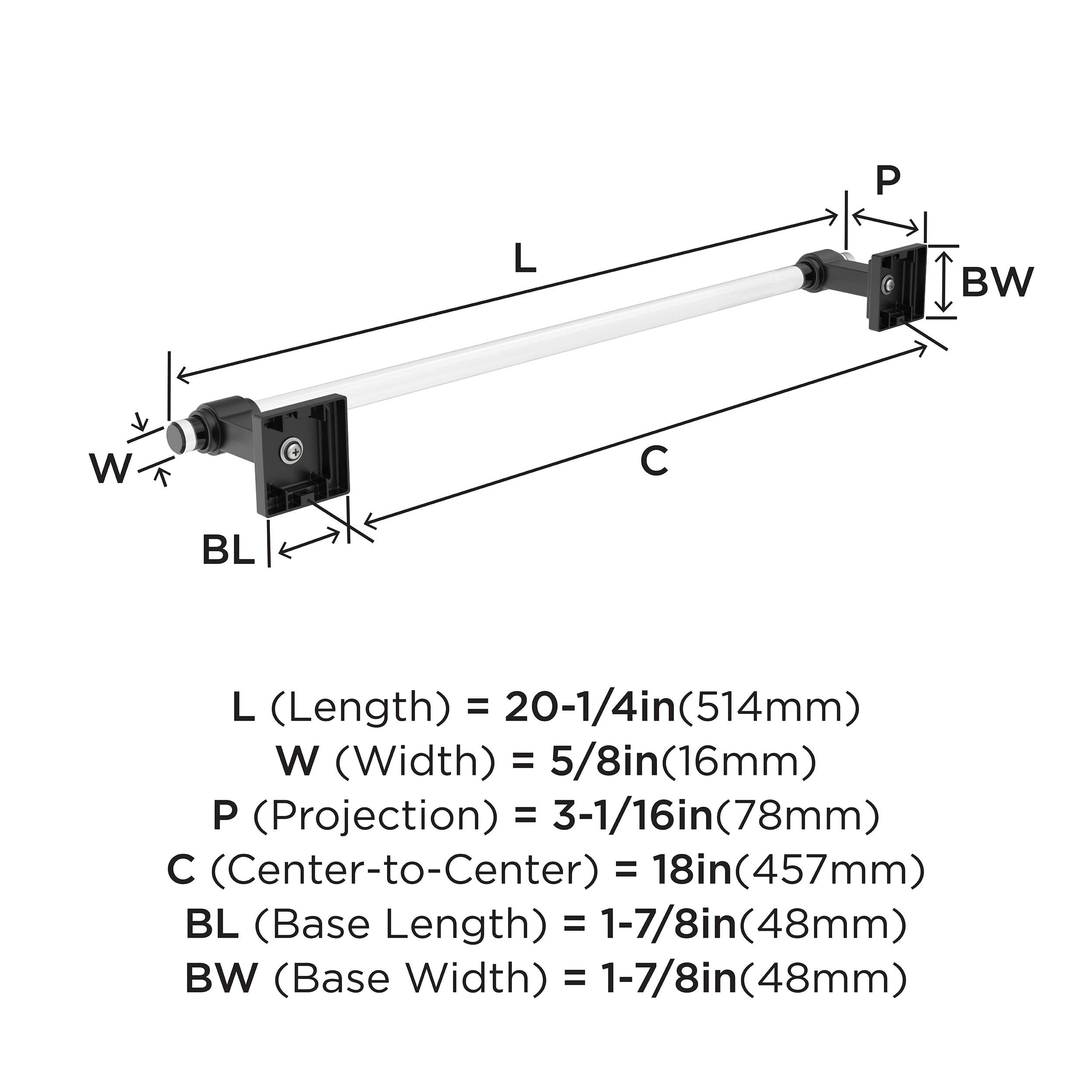 Amerock BH36063CMB 18-Inch Matte Black Towel Bar - Modern Bathroom Towel Rack with Clear Glacio Finish - Durable Bath Accessories for Home & Hotel Use