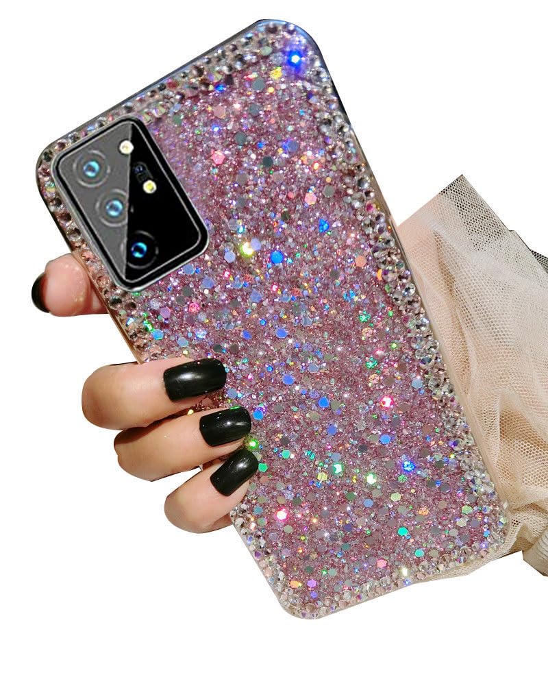 Sparkly Pink Glitter Case for Samsung Galaxy A32 5G - Shockproof Slim Fit TPU Cover with Anti-Scratch Protection | Cute Bling Phone Case for Women & Girls | Perfect for Everyday Use, Parties & Gifts