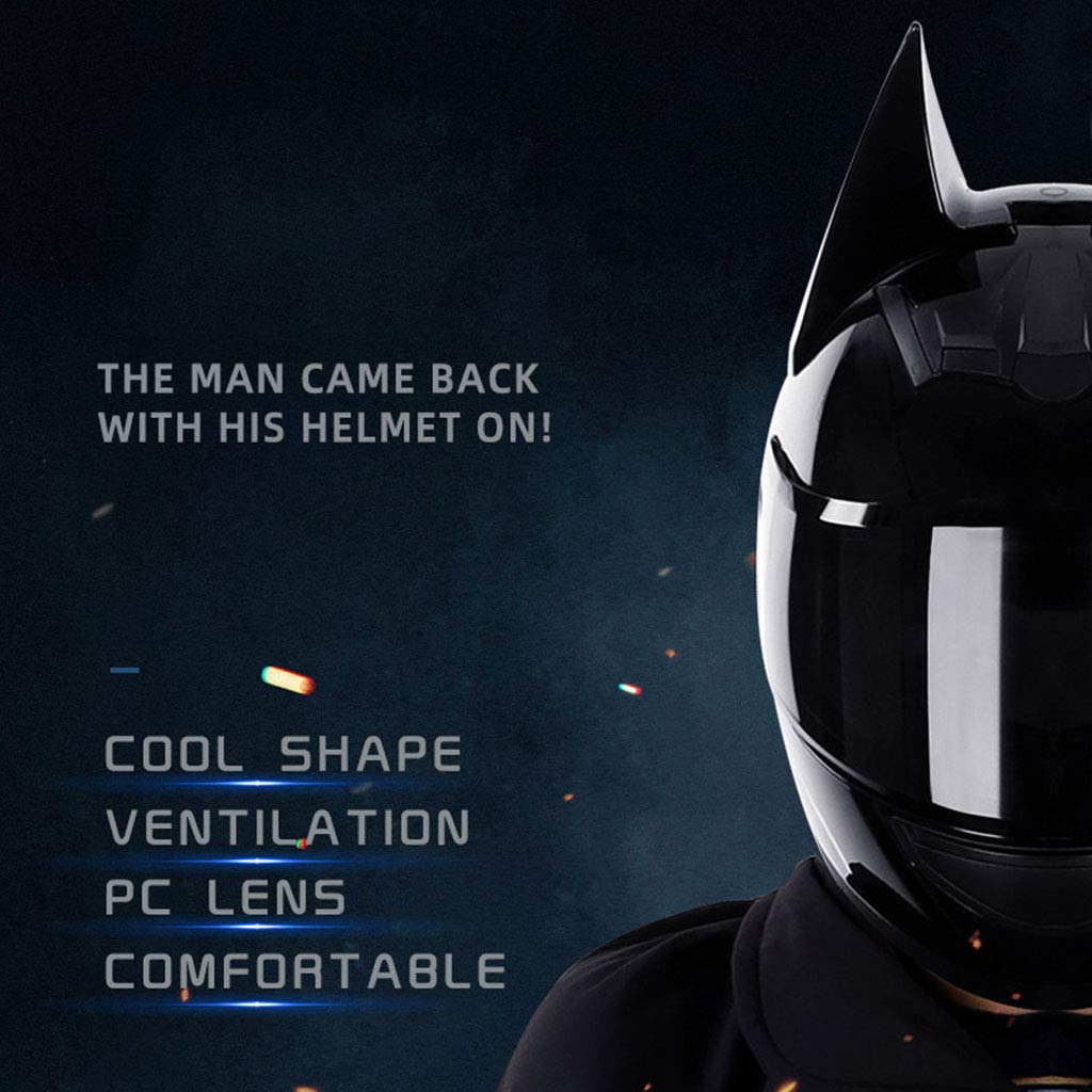 Cool Cat Ear Knight Full Face Motorcycle Helmet - DOT Certified Unisex Electric Scooter & Racing Helmet for Men & Women - Perfect for Summer Riding, Couples Matching & Urban Commuting