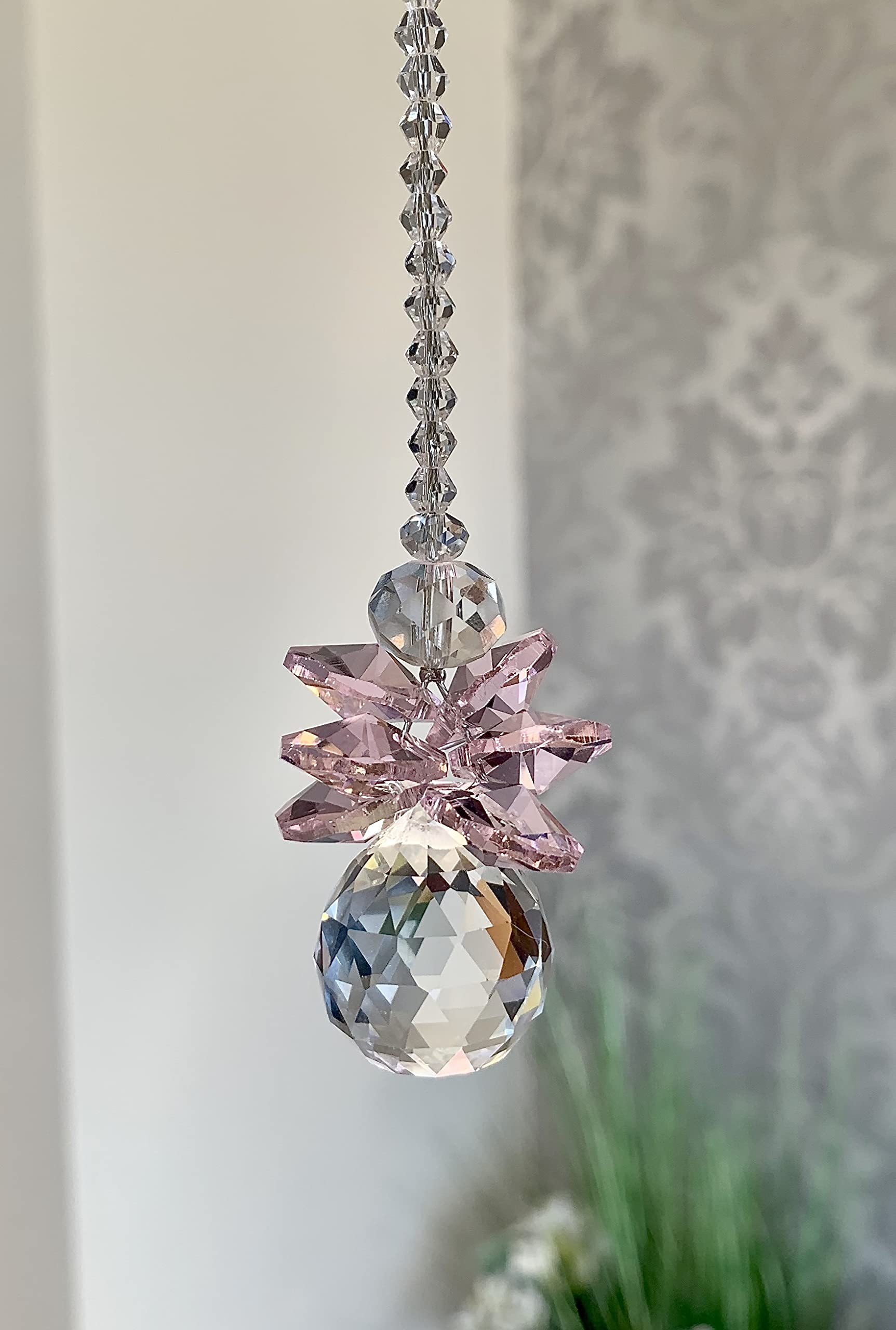 Love Angel Crystal Ornament - Car Mirror Charm & Window Suncatcher | Rainbow Maker Guardian Angel Decor for Home, Office, and Gift Giving