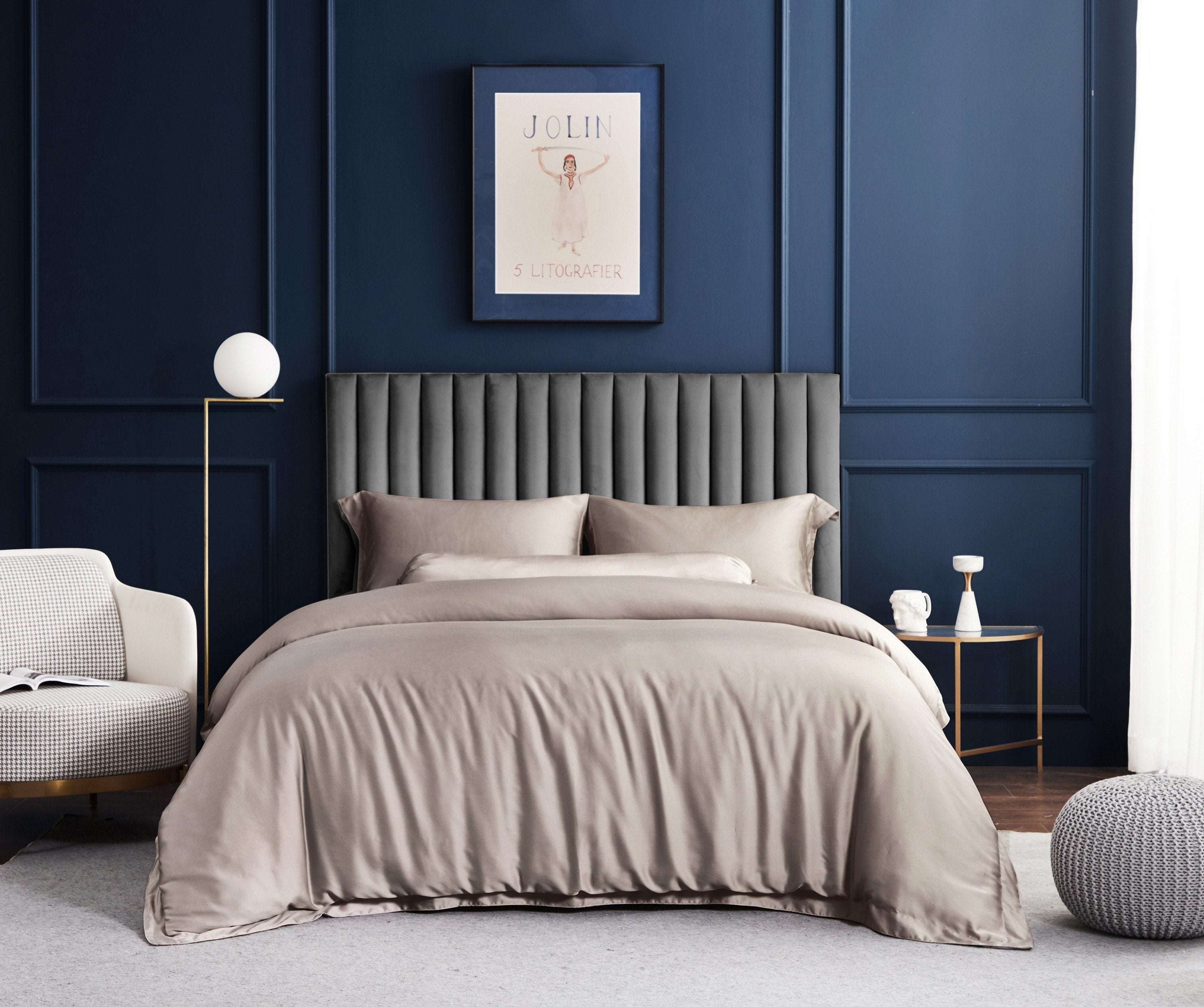 Premium TENCEL™ LF Schooner Bronze Fitted Sheet Set - Queen Size, Hypoallergenic & Breathable Bedding for Luxurious Sleep - Perfect for Master Bedrooms, Guest Rooms & Hotels