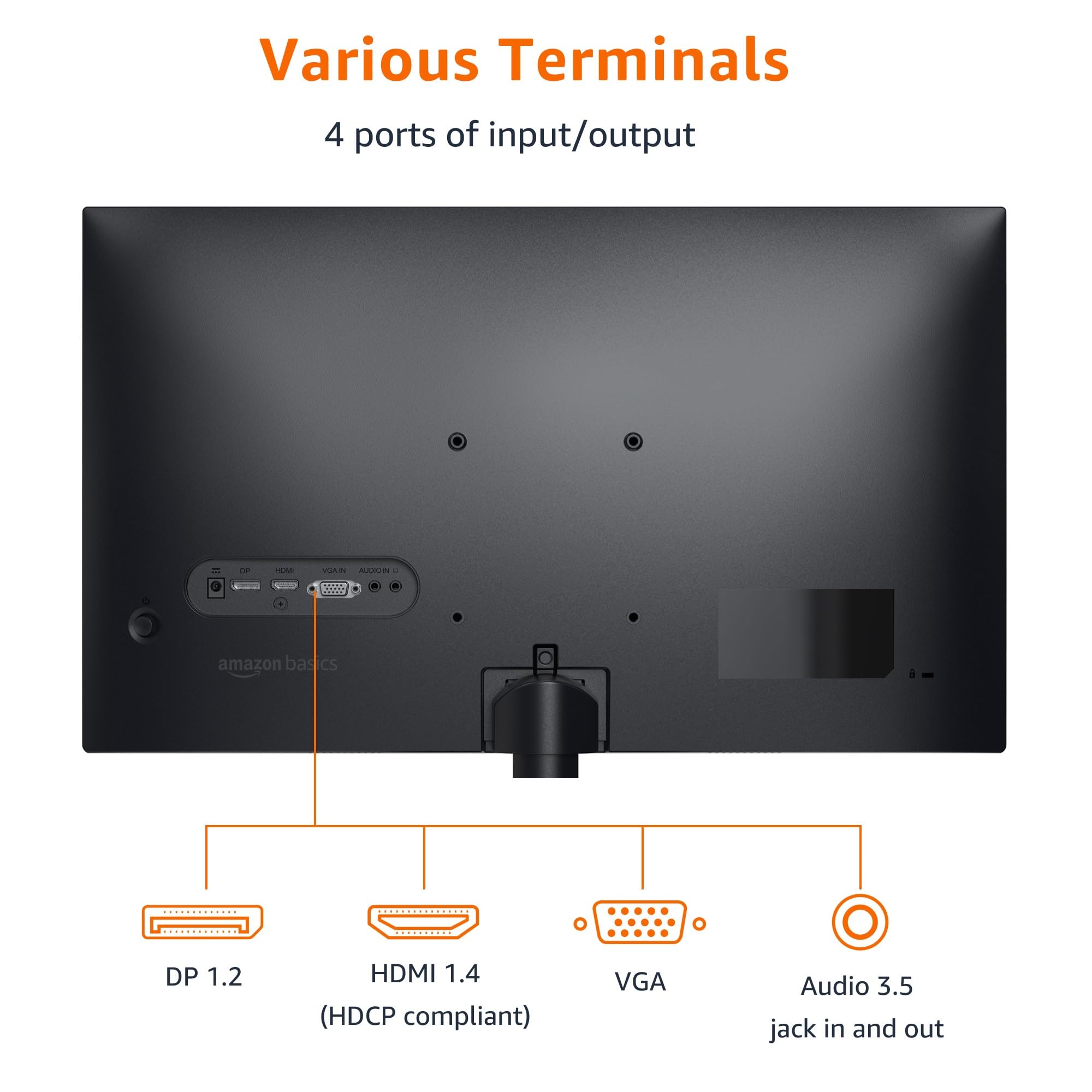 Amazon Basics 24-inch FHD 1080P Monitor with 100Hz Refresh Rate, VESA Mount Compatible, Built-in Speakers - Ideal for Home Office, Gaming & Entertainment (Black)