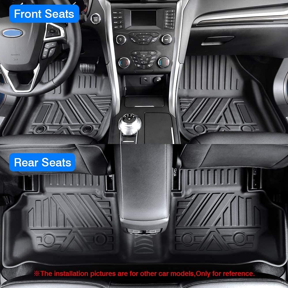 Premium KUST All-Weather TPE Rubber Floor Mats for Honda Accord 2018-2022 - Front & Rear 2 Row Set with High Sidewalls | Durable Car Accessories for Winter, Rain, Mud & Snow Protection