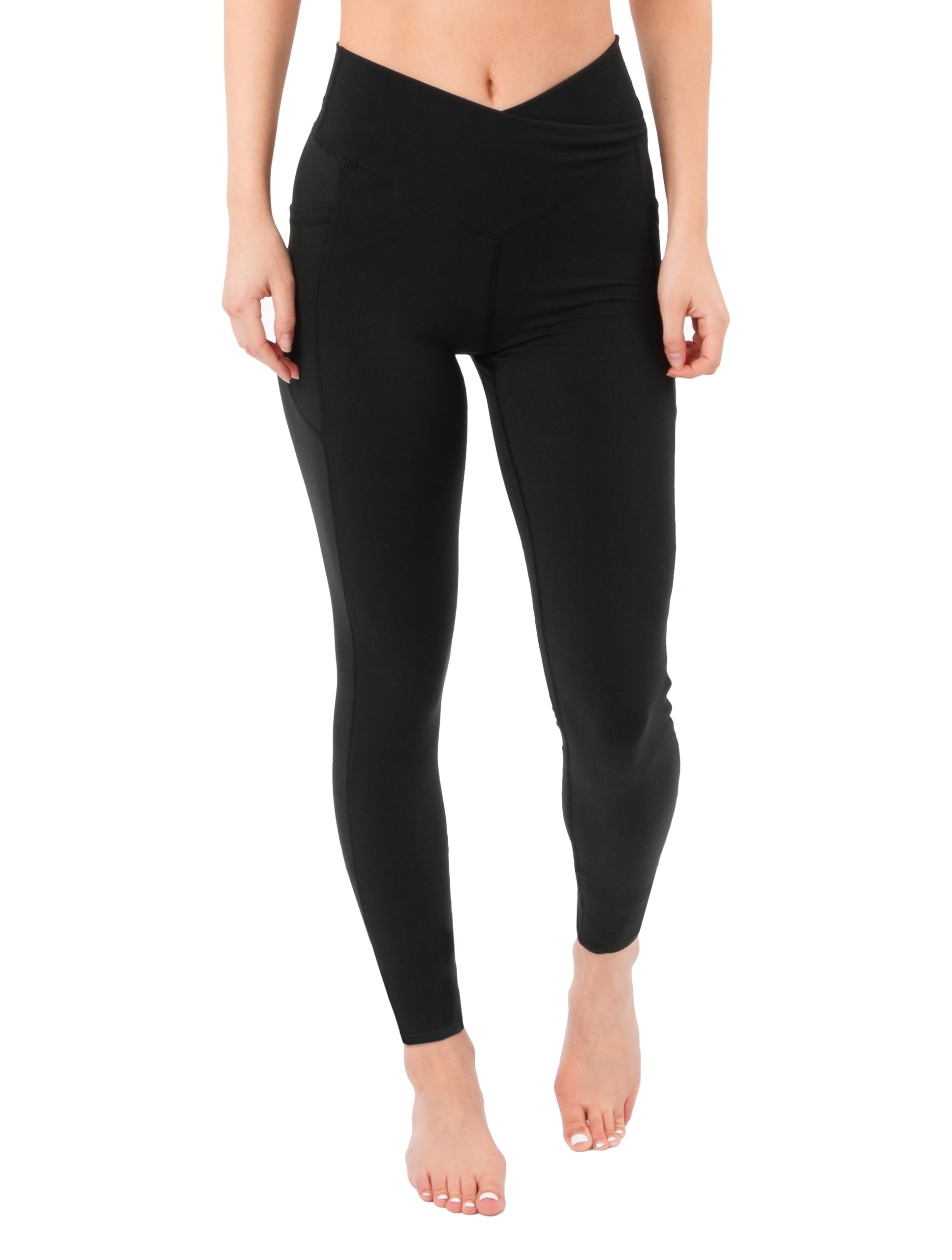 SATINA High Waisted Tummy Control Leggings for Women - Ribbed Full Length Yoga Pants, Workout Joggers - Perfect for Gym, Running & Everyday Comfort