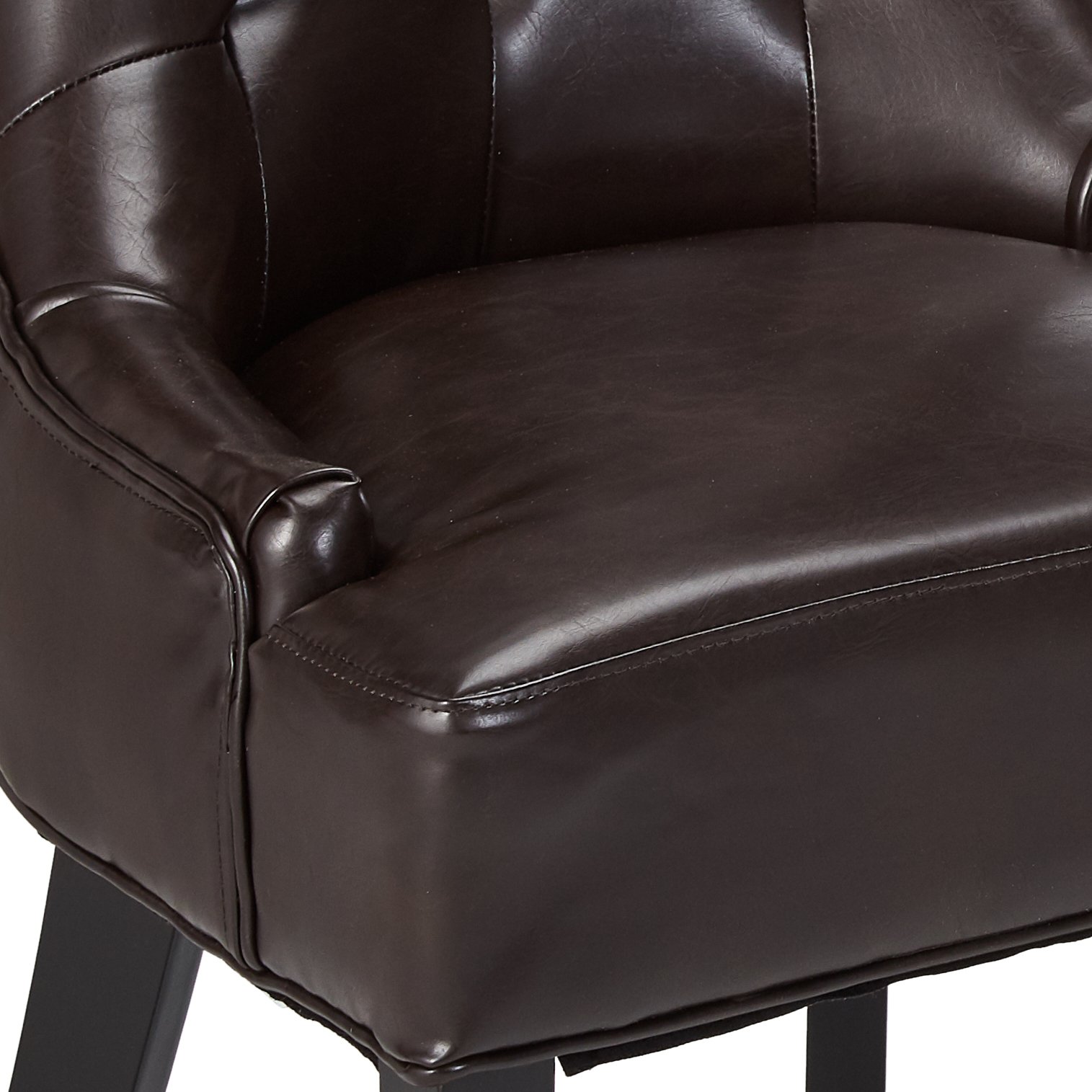 Christopher Knight Home Hayden Tufted Brown Leather Dining Chairs Set of 2 - Premium Brown Leather Upholstered Dining Room Chairs for Kitchen, Dining Table, and Home Decor