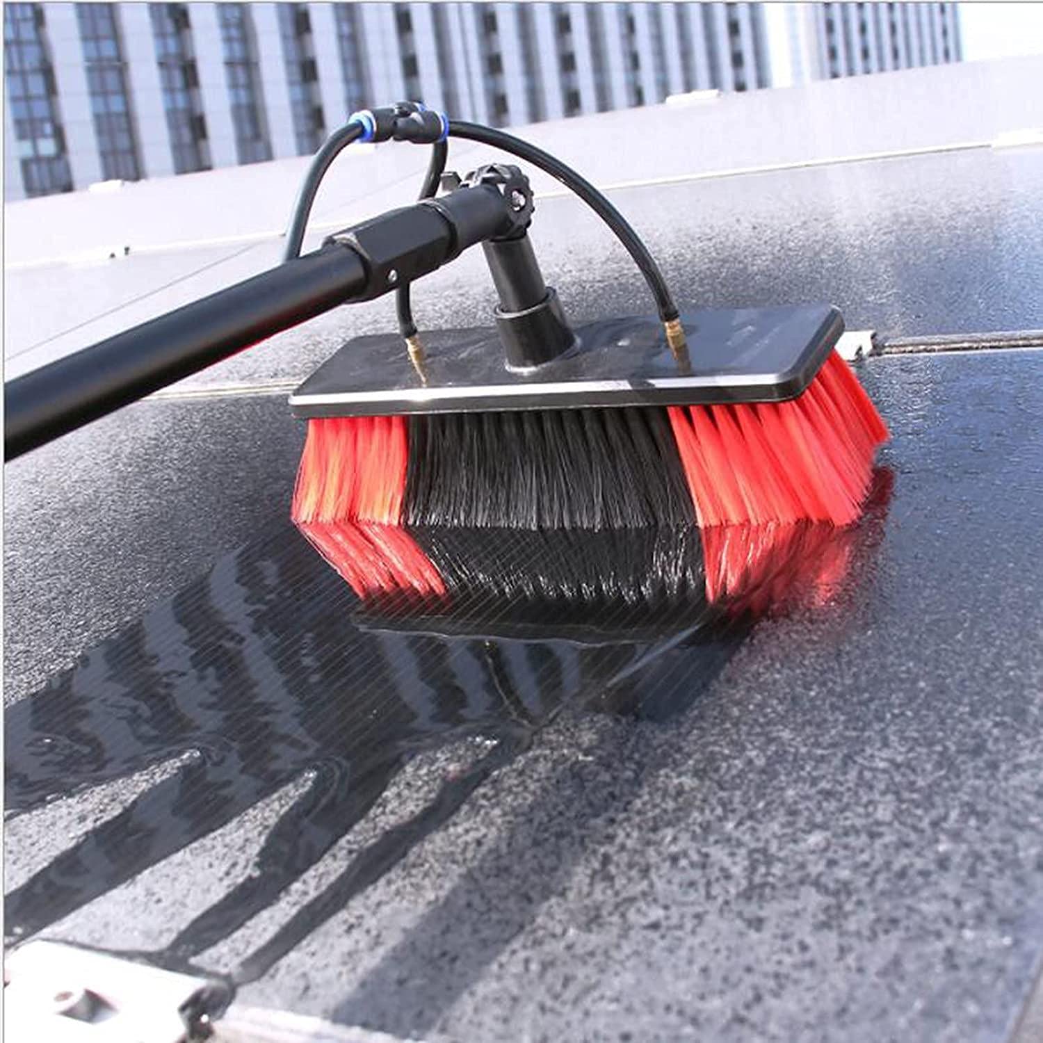 Professional Window Cleaning Pole Kit - 35cm Brush Head, 9m/30FT Extendable Water/Hose Fed Pole for Solar Panel & Photovoltaic Cleaning - Perfect for High Windows, Skylights, and Hard-to-Reach Glass Surfaces