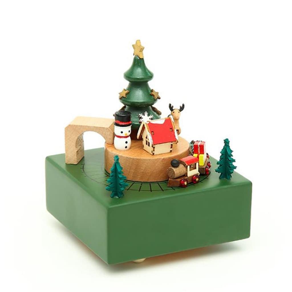 Vintage Wooden Carousel Christmas Music Box - Handcrafted Birthday Gift for Little Girls, Kids Room Decor & Retro Home Furnishings | Perfect for Holiday Decorations, Nursery Room, and Gift Giving