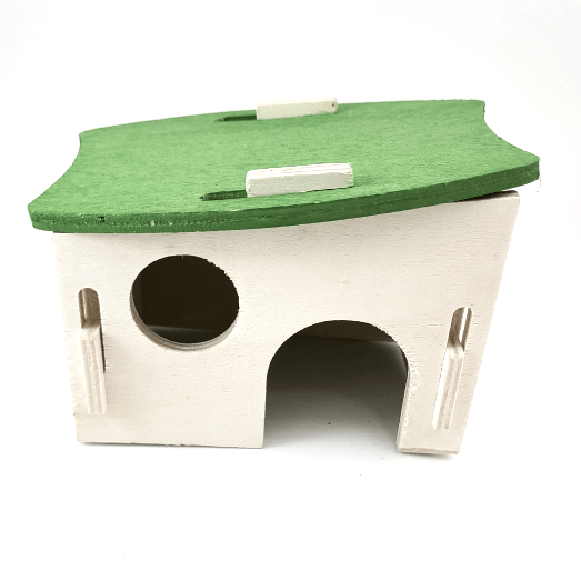 Natural Wooden Hamster Hideout - Moss Hollow Small Animal House for Hamsters, Mice & Gerbils - Cozy Pet Habitat for Cage, Playpen & DIY Enrichment