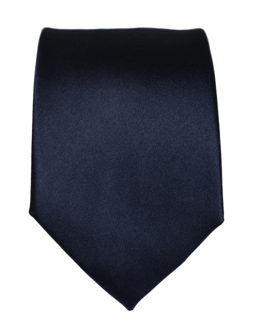 DÉCLIC Classic Plain Navy Tie for Men - Elegant Silk Necktie for Business, Weddings & Formal Occasions