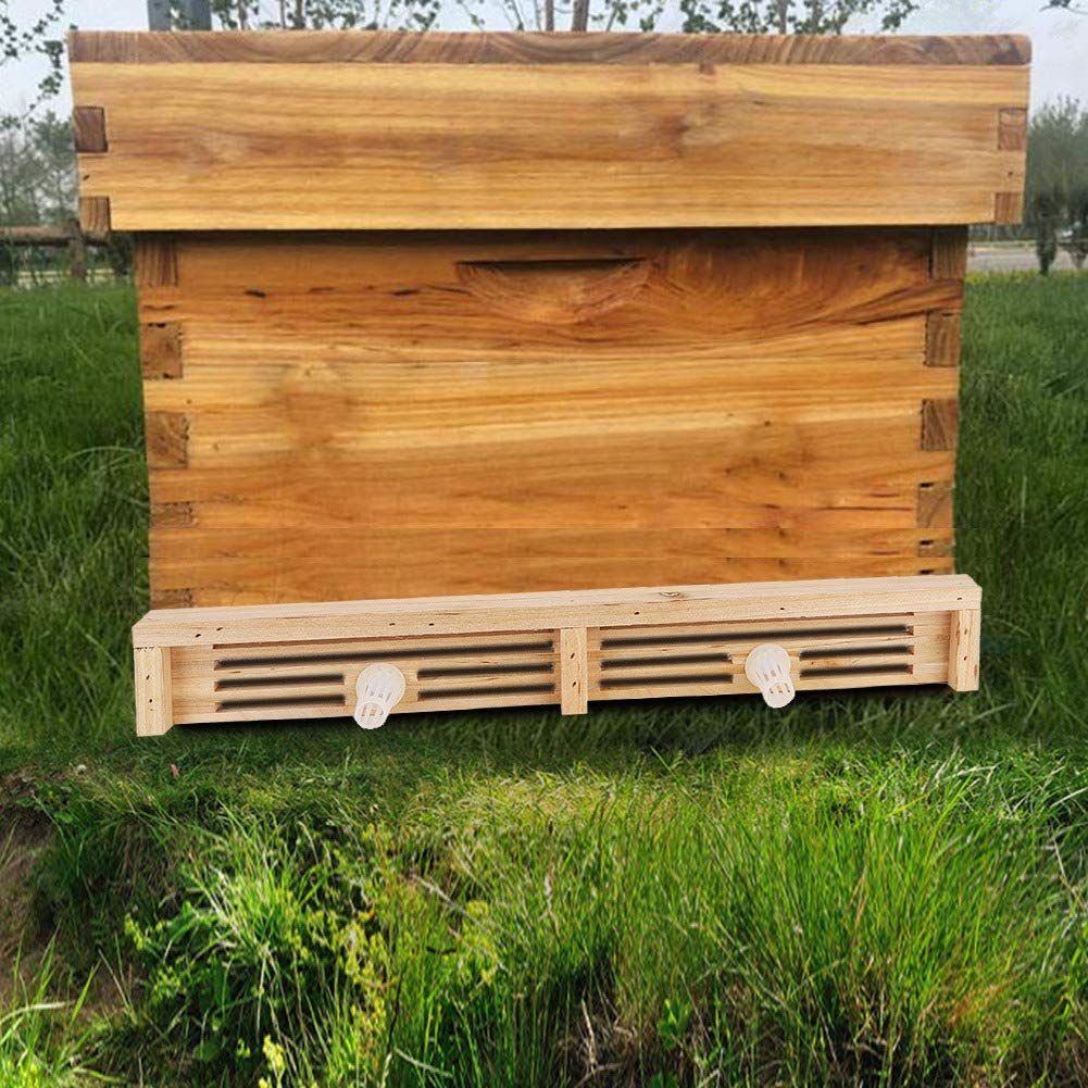 Premium Wooden Pollen Collector Tray Trap - 4 Row Bee Pollen Catcher for Beekeeping (16.1