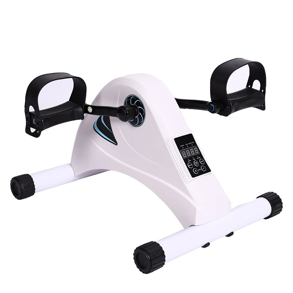 Portable Mini Exercise Bike with Adjustable Resistance & LCD Display - Leg & Arm Pedal Exerciser for Home, Office, Gym Workout - Compact Fitness Equipment for Women & Men (White) - Perfect for Small Spaces, Physical Therapy & Desk Exercise