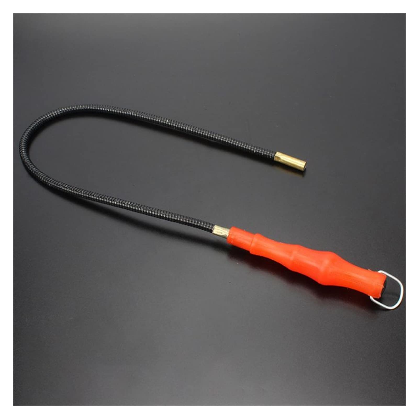 MGRAS 60cm Flexible Magnetic Pickup Tool with LED Light - Strong Bendable Metal Grabber for Garage, Workshop & Auto Repair - Red Plastic Handle Hand Tool Set - Perfect for Retrieving Dropped Nuts, Bolts & Metal Parts in Tight Spaces