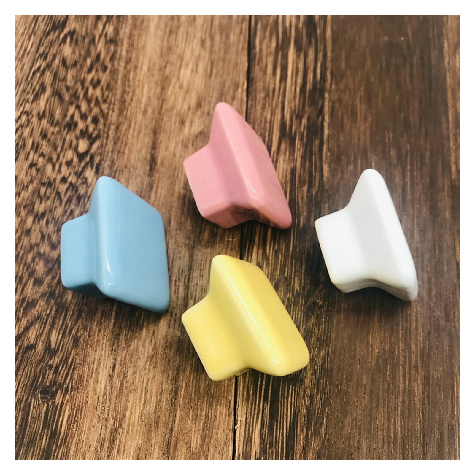 Ceramic Cabinet Hardware Handles - 1 Piece Square Yellow Furniture Handle for Kitchen Drawers, Children's Room & Cabinet Doors | Durable & Stylish Home Decor Upgrade
