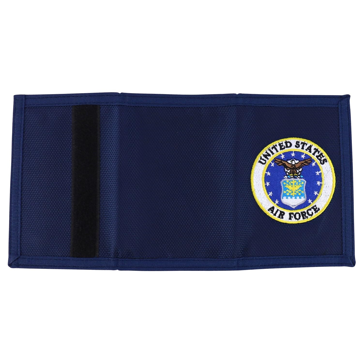 Military Themed Embroidered Tri-Fold Wallet for Men - Air Force Design, RFID Blocking, Genuine Leather (One Size) - Perfect for Military Enthusiasts, Veterans & Everyday Carry