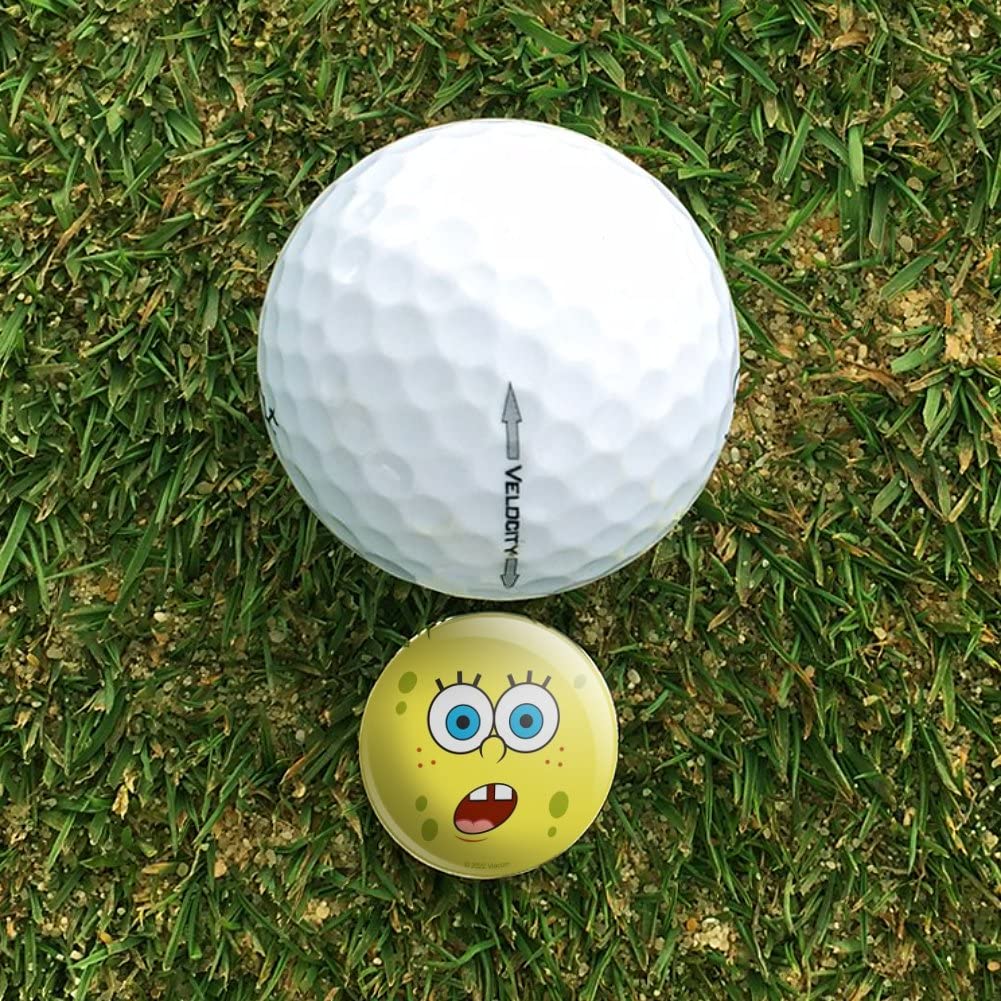 Spongebob Surprise Face Golf Hat Clip with Magnetic Ball Marker - Fun Cartoon Golf Accessories for Men & Women - Perfect for Golf Tournaments, Driving Range & Casual Play