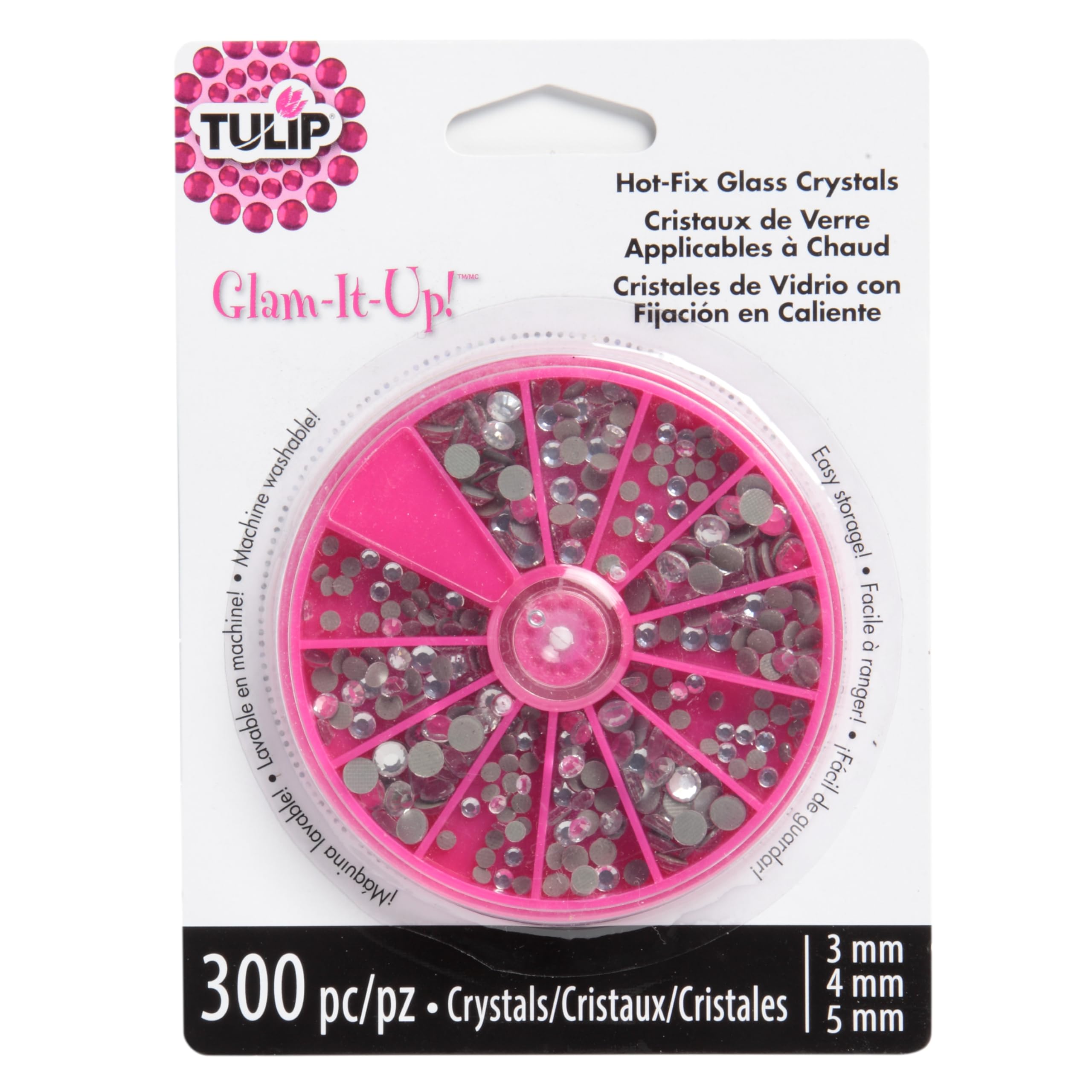 TULIP Iron On Crystals 300 Clear Gems for DIY Crafts & Clothing
