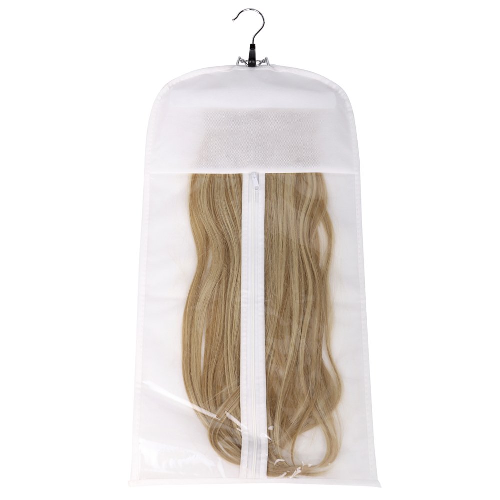 Durable Hair Extensions Storage Bag with Wooden Hanger - for Travel & Salon Use