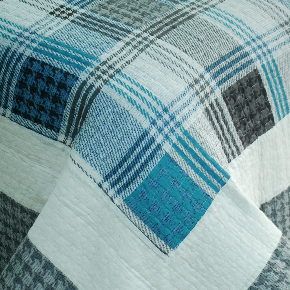 Blancho Bedding [Fantastic Land] 3-Piece Cotton Quilt Set - Vermicelli-Quilted Printed Design for Full/Queen Size Beds | Soft & Breathable Bedding for Cozy Bedrooms, Guest Rooms & Dorm Decor