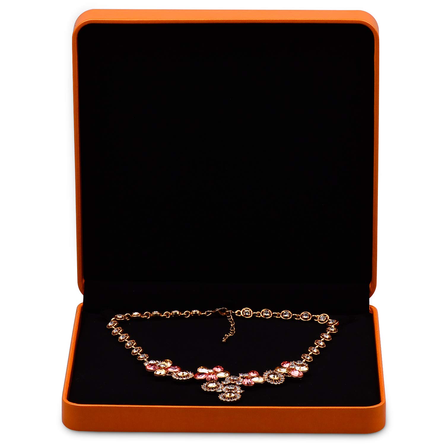 Premium Leather Jewelry Display Box - Chunky Necklace Gift Box for Women, Showcase Holder for Necklaces, Earrings & Bracelets | Perfect for Jewelry Storage, Gift Giving & Retail Display