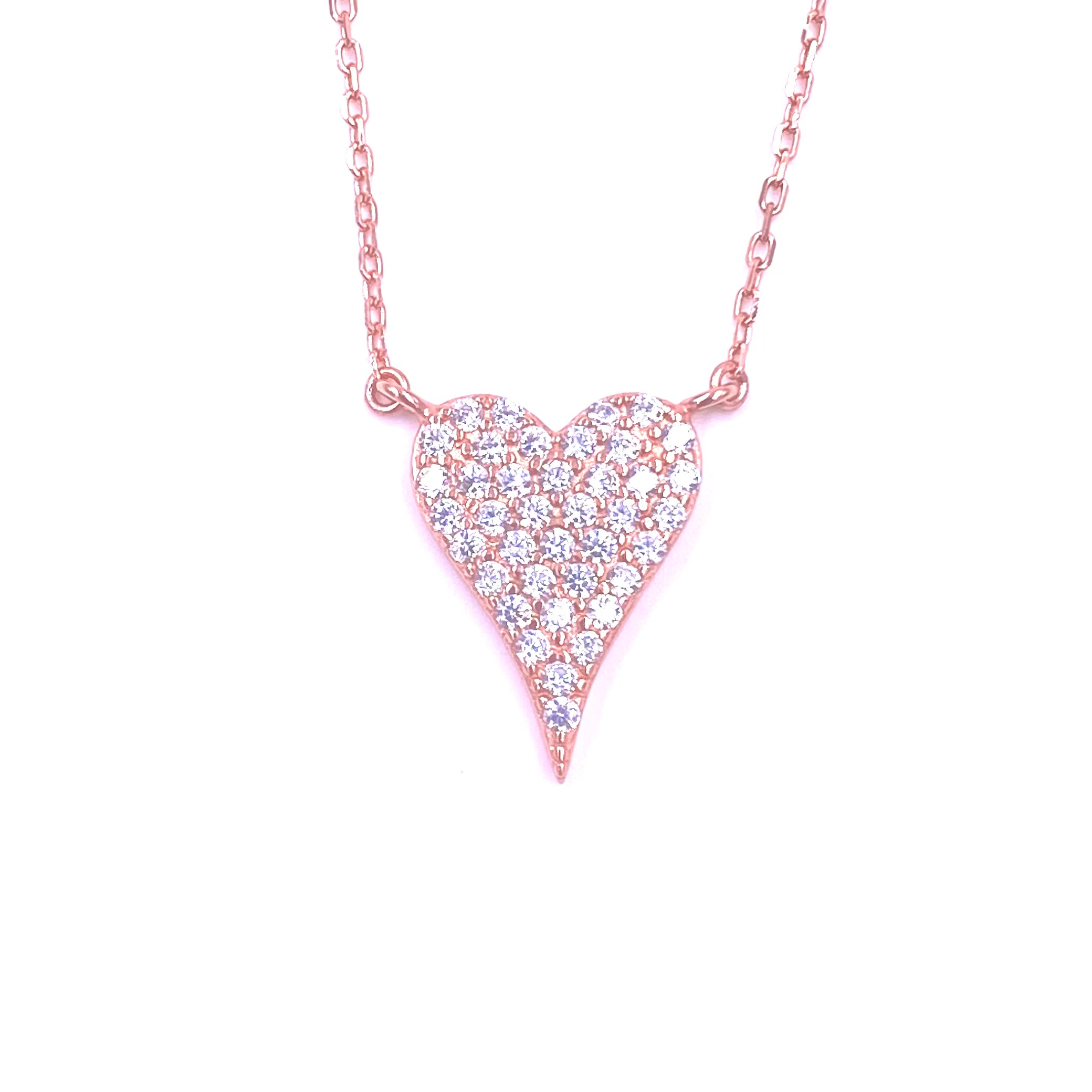 Ashley Gold Plated Elongated CZ Heart Pendant Necklace for Women - Perfect Gift for Valentine's Day, Anniversary & Romantic Occasions