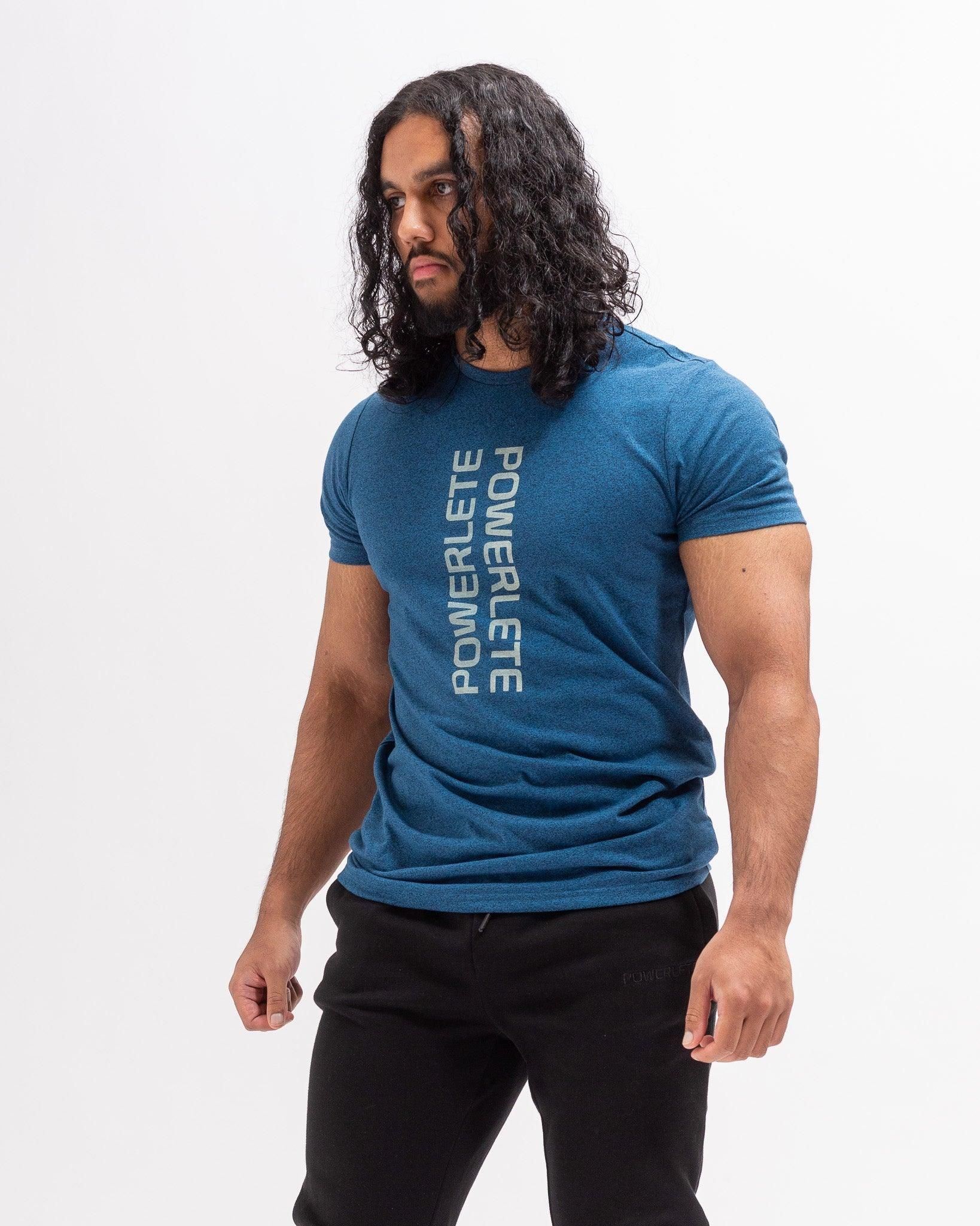 Powerlete Evolve Men's Performance T-Shirt - Navy Blue - Moisture Wicking & Breathable Workout Shirt for Gym, Running & Casual Wear