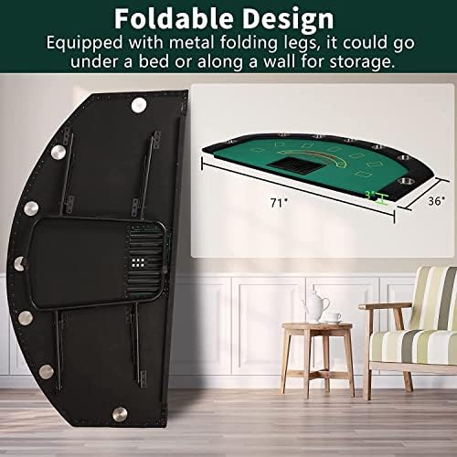 Foldable 7-Player Poker Table - 71