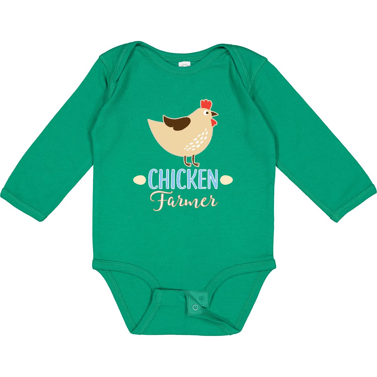 Inktastic Chicken Farmer Long Sleeve Baby Bodysuit - Adorable Farm Animal Print for Infants - Perfect for Playtime, Photo Shoots & Farm-Themed Events