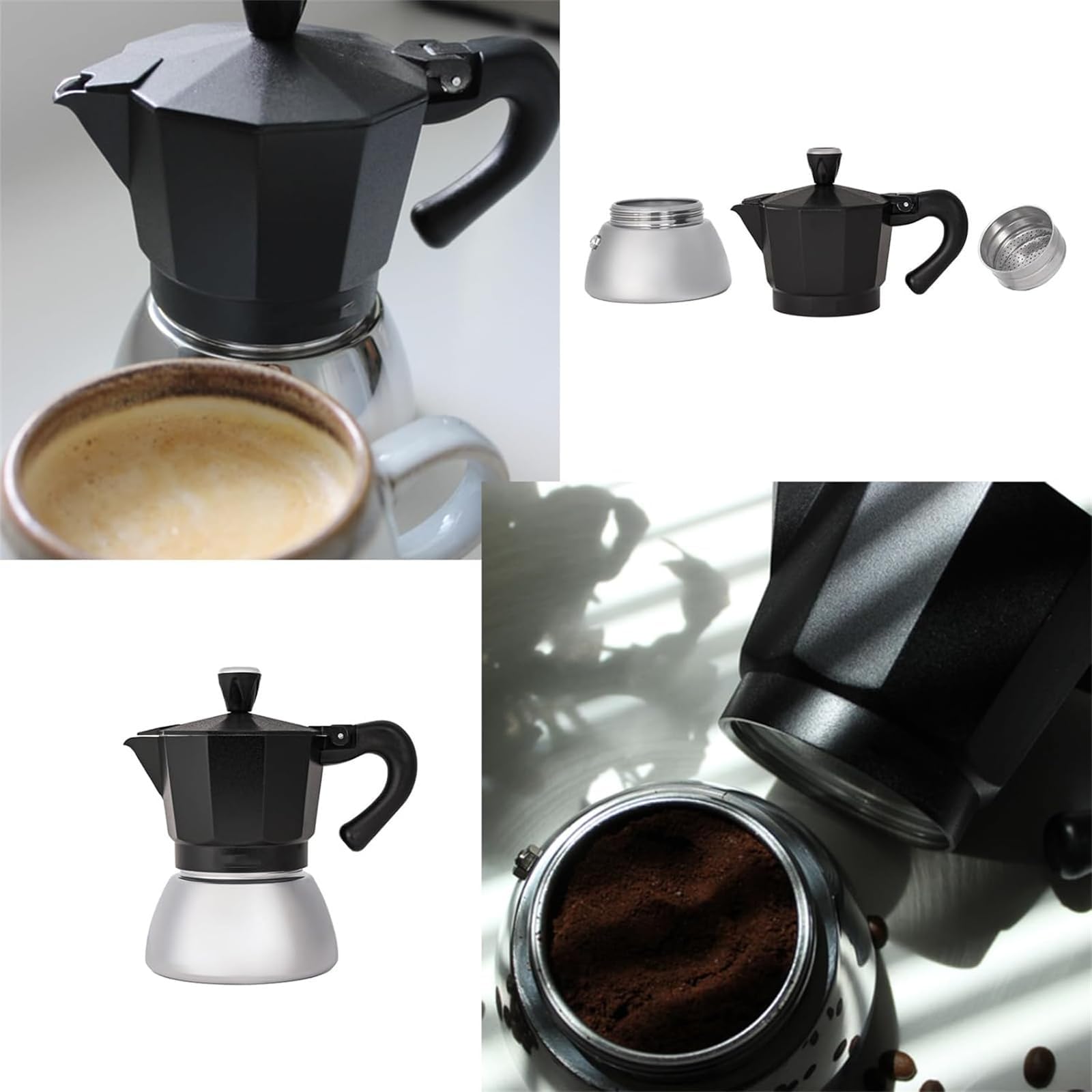 Cafevello Stainless Steel Moka Pot - 6 Cup Espresso Maker for Home & Camping