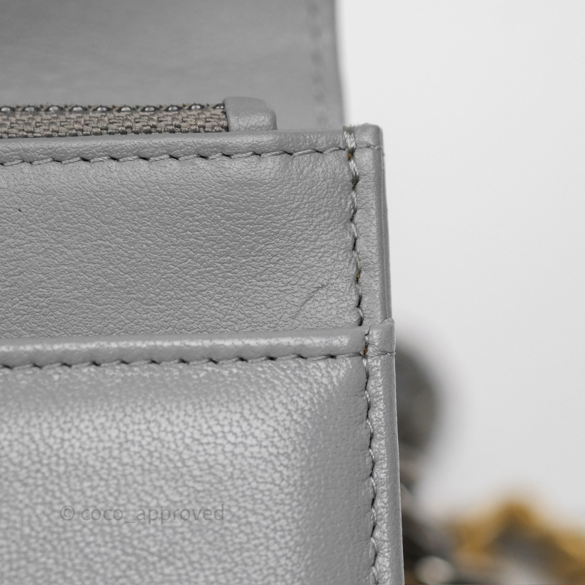 Chanel 19 Wallet on Chain WOC Grey Lambskin Mixed Hardware Crossbody Bag - Luxury Designer Handbag for Women, Perfect for Evening Out & Daily Use