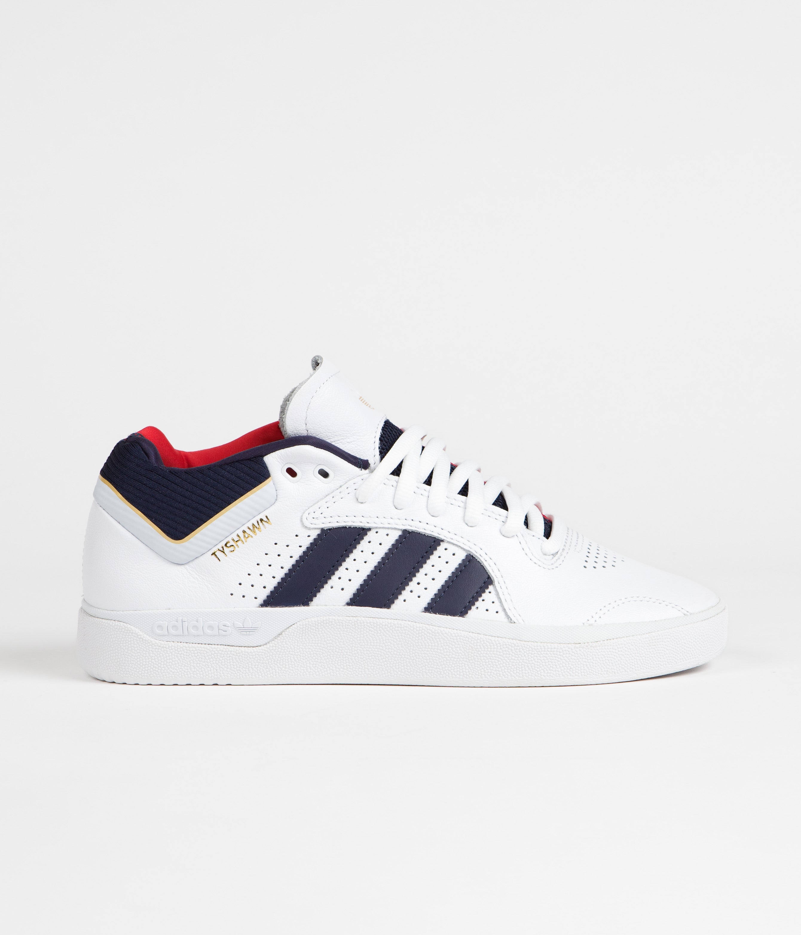 Adidas Tyshawn Shoes for Men - White/Navy/Gold Metallic Basketball Sneakers - Lightweight Comfort for Casual Wear & Sports Performance