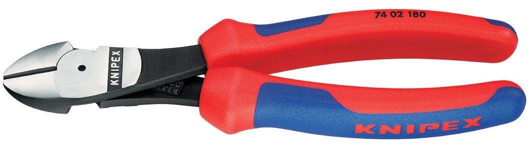 KNIPEX 74 02 180 SBA Comfort Grip High Leverage Diagonal Cutters - Professional Wire Cutting Pliers for Electrical Work, DIY & Industrial Use