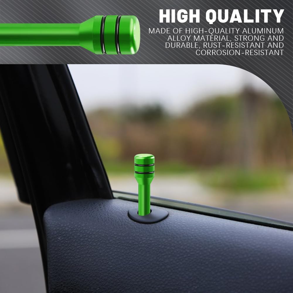 4PCS Universal Car Door Lock Knobs - Aluminum Alloy Lift Bolt Cover Decor (0.47