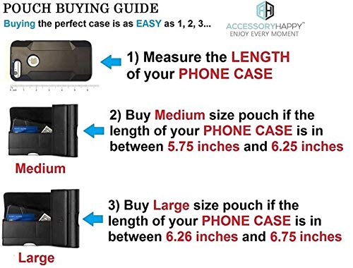 Premium Leather Phone Holster with Belt Loops - Compatible with iPhone 7 Plus/8 Plus/14 Plus/XS Max & Galaxy S10 Plus - Secure Clip Pouch for Otterbox/Thick Cases (Large Size) - Ideal for Outdoor Activities, Work & Travel