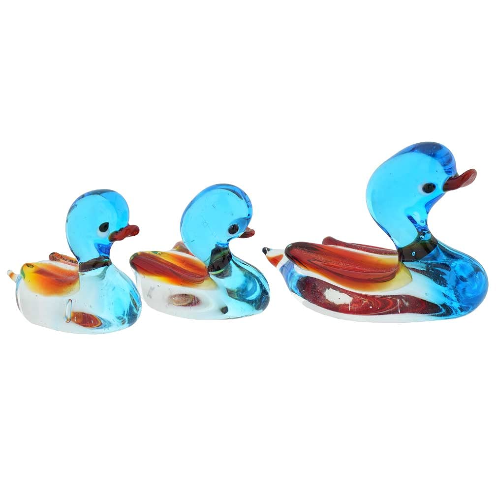 Authentic Murano Glass Duck Family Set - Handmade in Venice Italy - Elegant Home Decor & Gift for Collectors - Perfect for Table Centerpieces, Shelf Displays & Wedding Decorations