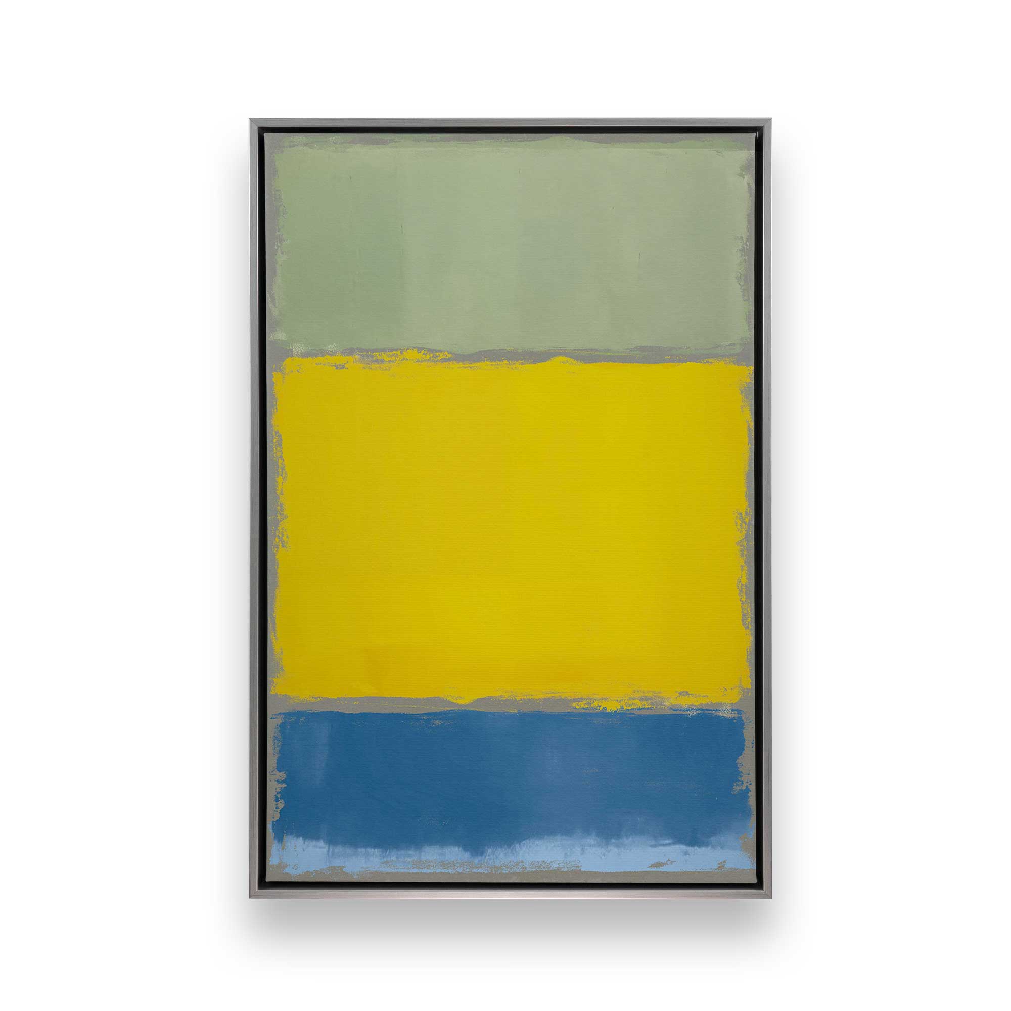 Grey Horizon Glow Canvas Wall Art Print - Modern Abstract Landscape Painting for Living Room, Bedroom & Office Decor