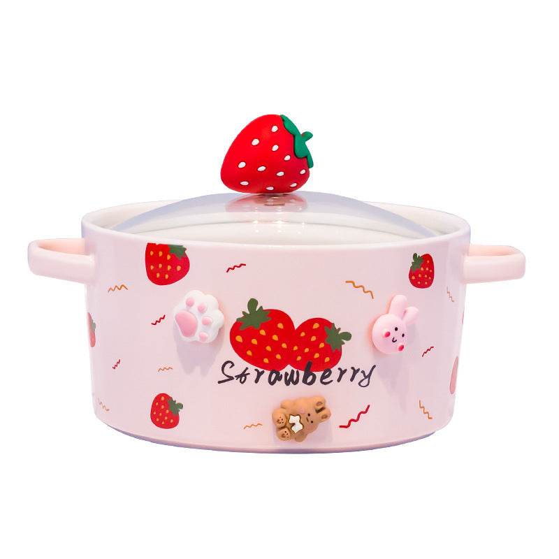 Kawaii Ceramic Ramen Bowl - Japanese Style Noodle Soup Bowl with Lid - Perfect for Ramen, Udon, Pho & Asian Cuisine - Microwave & Dishwasher Safe