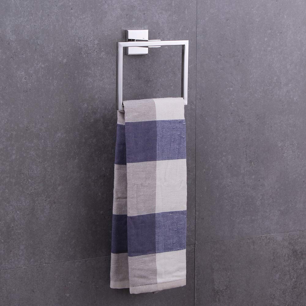 BEIGEEWY Stainless Steel Towel Ring Holder - Heavy Duty 304 SUS Wall Mounted for Bathroom, Kitchen, Garage - Polished Finish - Perfect for Hand Towels, Washcloths & Dish Towels - Durable & Stylish Bath Accessory