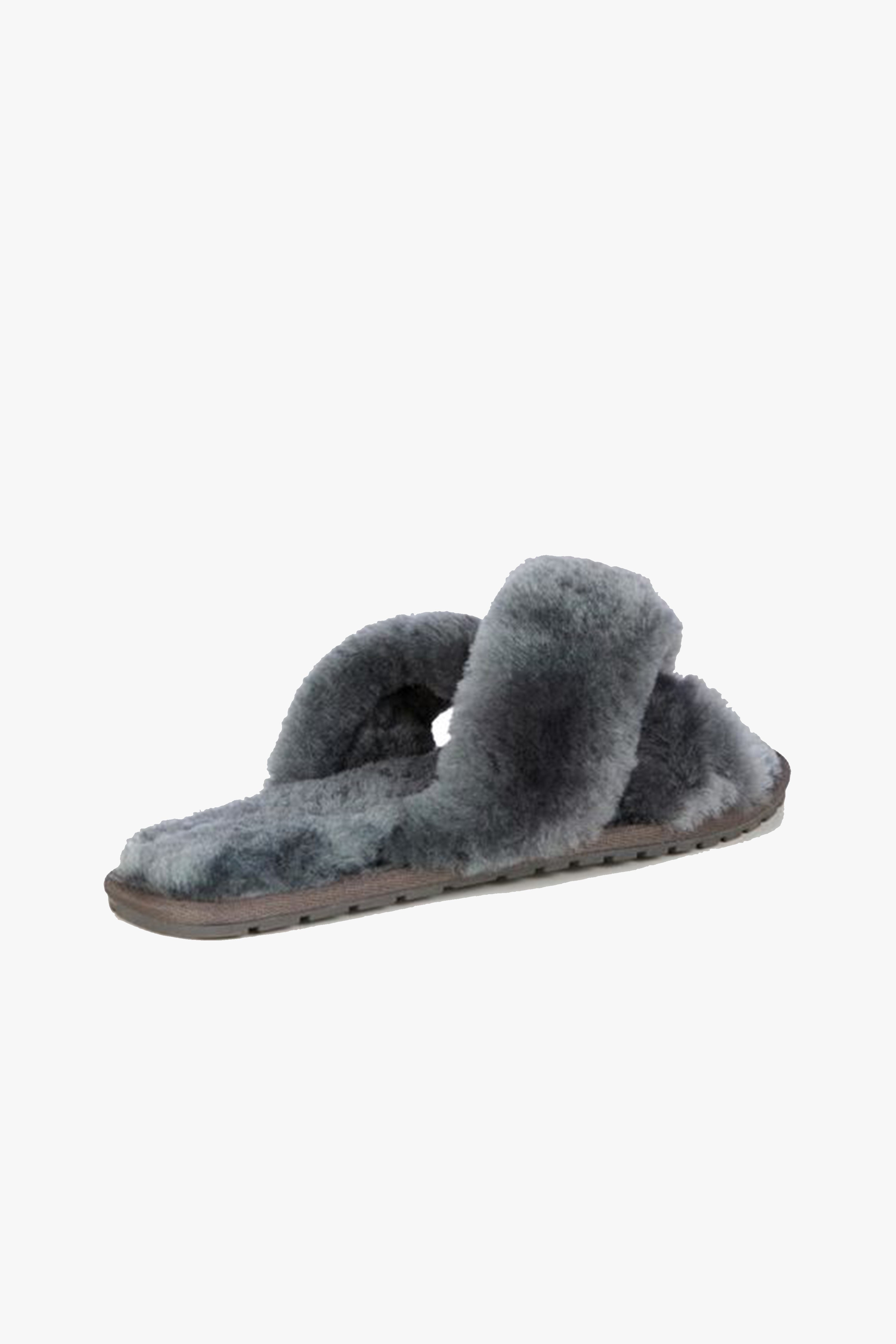 Mayberry Charcoal Wool Crossover Slippers - Cozy Indoor/Outdoor House Shoes for Men & Women - Perfect for Home, Office, and Relaxation