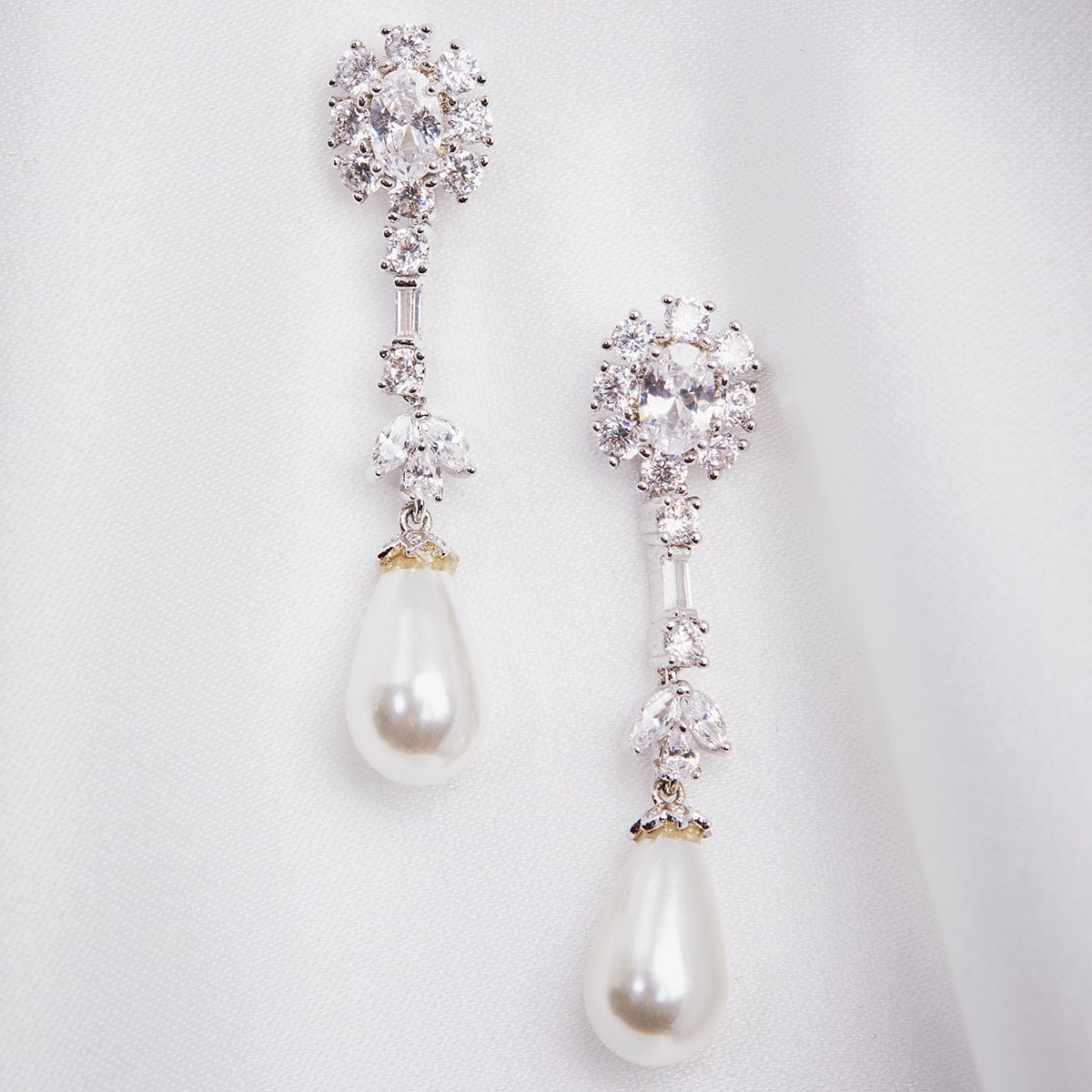 Elegant Crystal and Teardrop Pearl Drop Earrings for Women - Perfect for Weddings, Parties & Special Occasions