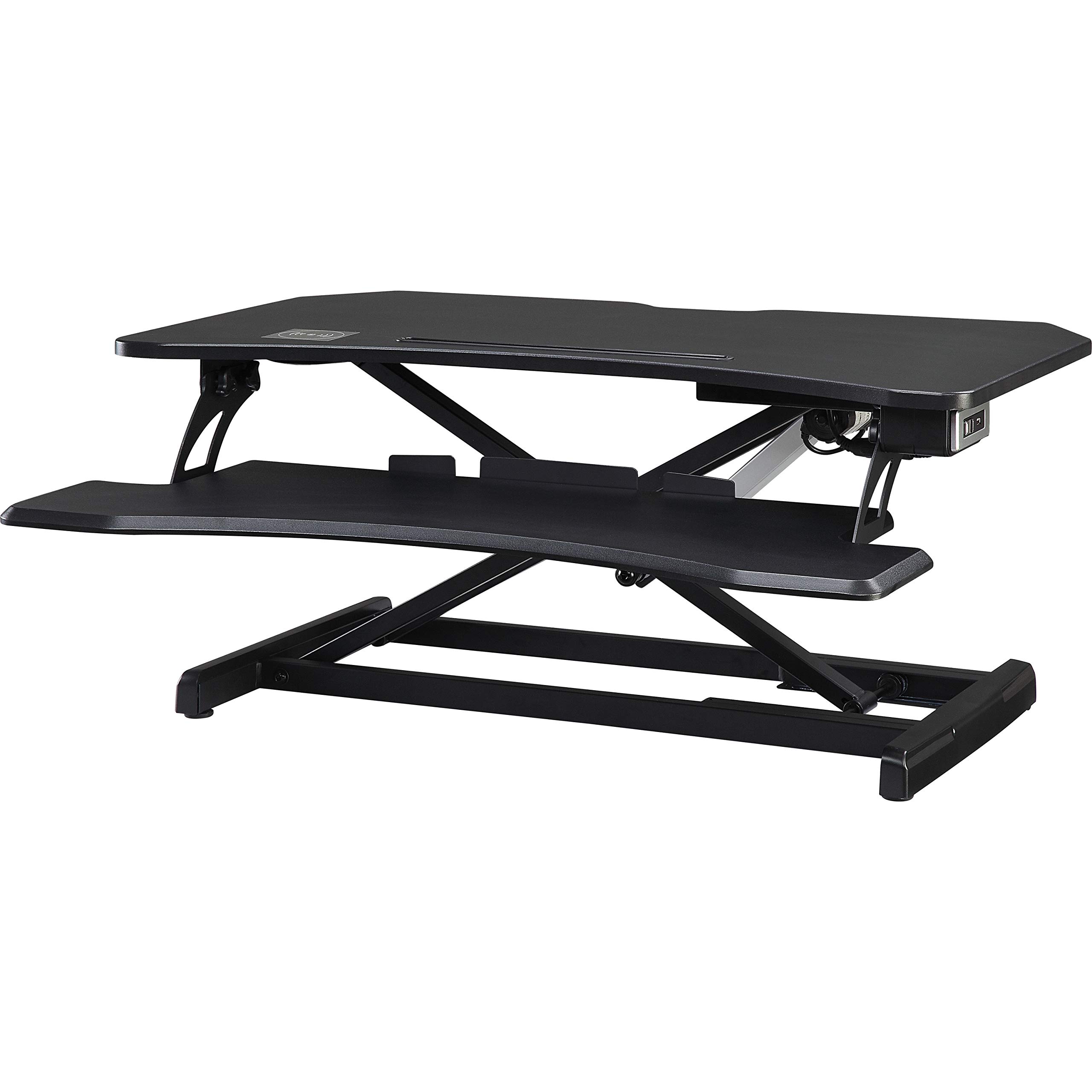 Lorell LLR99530 Black Electric Monitor Riser - Adjustable Height Stand for Computer Screens, Laptops & Workstations - Perfect for Office, Home & Gaming Setup