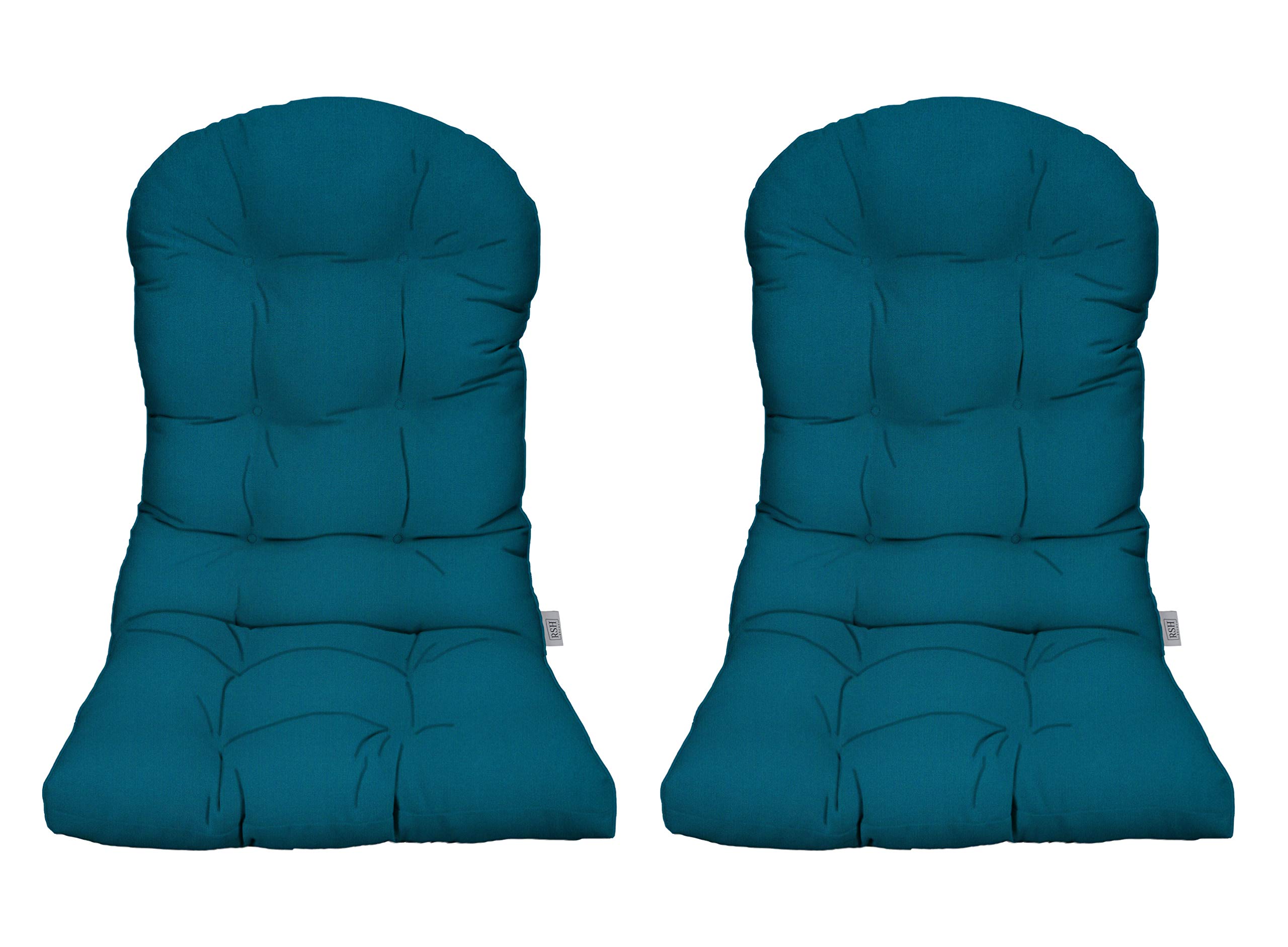 RSH DECOR: Sunbrella Tufted Adirondack Chair Cushions Set of 2 - 42.5” x 21” Outdoor Patio Furniture Cushions | Waterproof, Fade-Resistant Sunbrella Performance Fabric | Spectrum Peacock Color | Perfect for Poolside, Deck, Garden & Backyard Relaxation