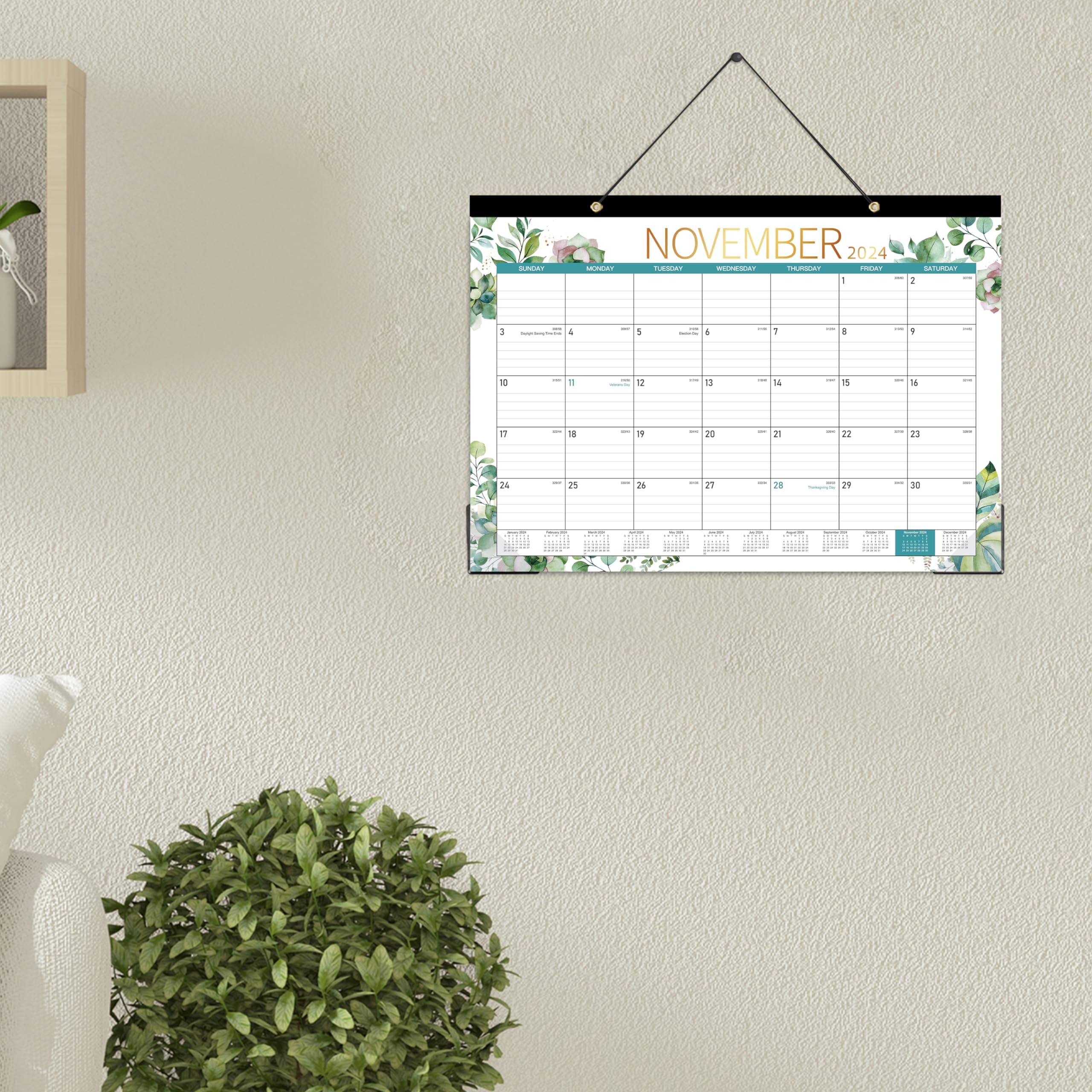2024-2025 Monthly Desk Calendar Planner - 18 Months from July 2024 to December 2025 - 16.8
