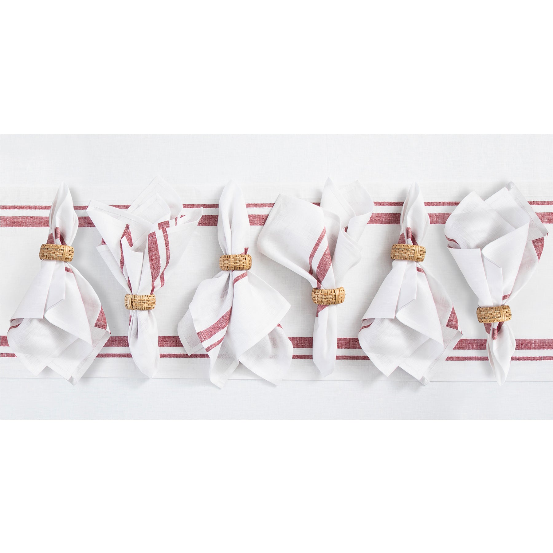 French Striped Cotton Napkins - Premium 12-Pack for Dining, Parties & Home Decor - Elegant Table Linens for Restaurants, Weddings & Everyday Use