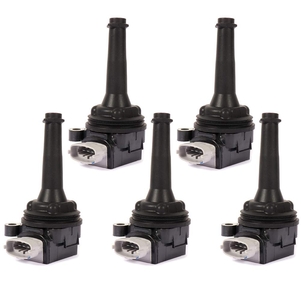 5-Pack Ignition Coil Replacement for Volvo C30 C70 S40 S60 V50 V70 XC70 2004-2016 - Compatible with OE UF517 C1721 - Improve Engine Performance & Fuel Efficiency