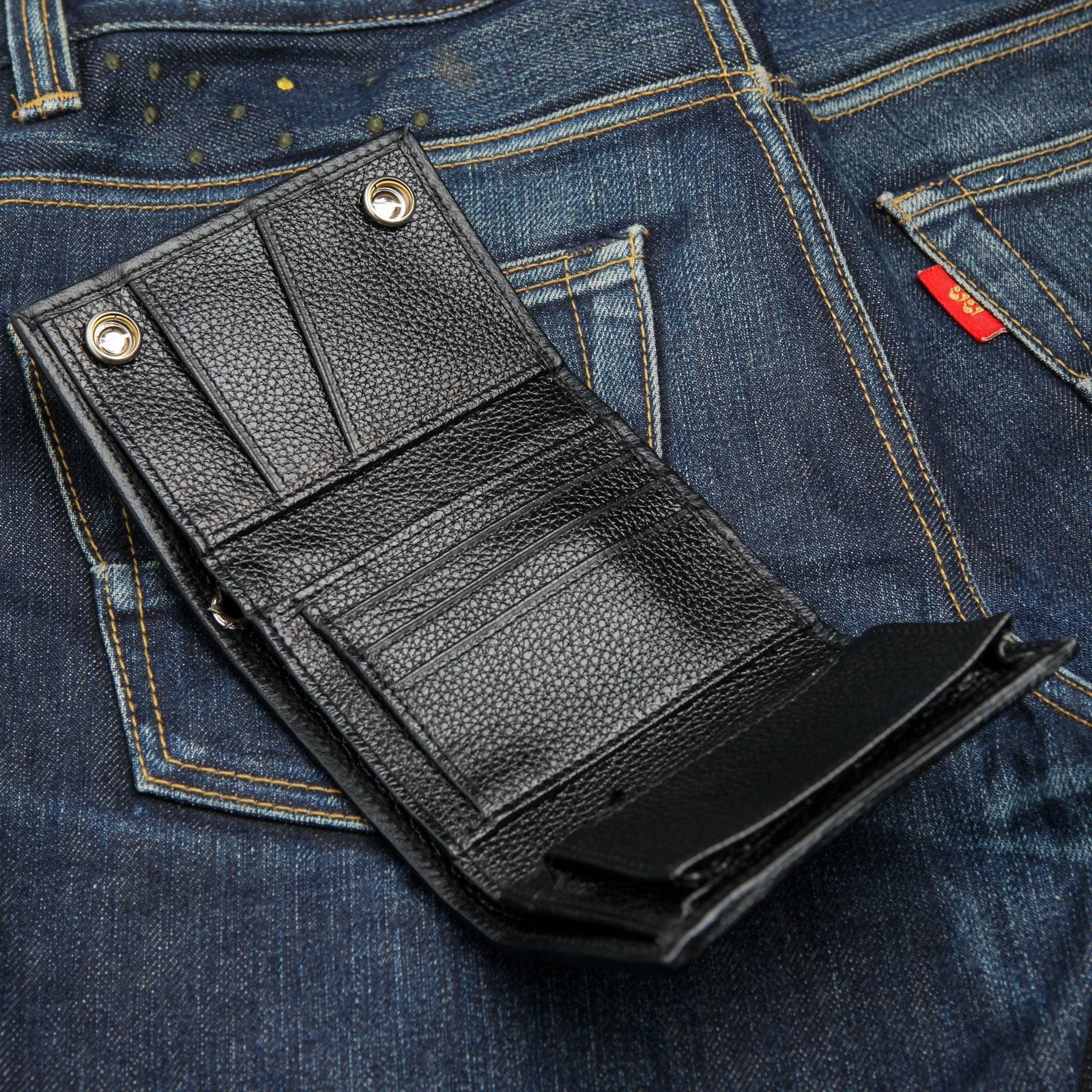 Authentic Cowhide Leather Biker Wallet for Men - RFID Blocking, Multiple Card Slots & ID Window - Perfect for Motorcycle Riders, Travel & Everyday Use